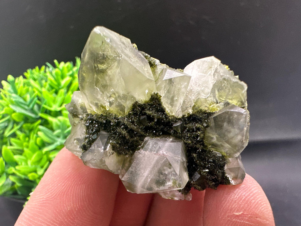 Rare Green Epidote with Quartz Crystals: Eastern Anatolian Decor