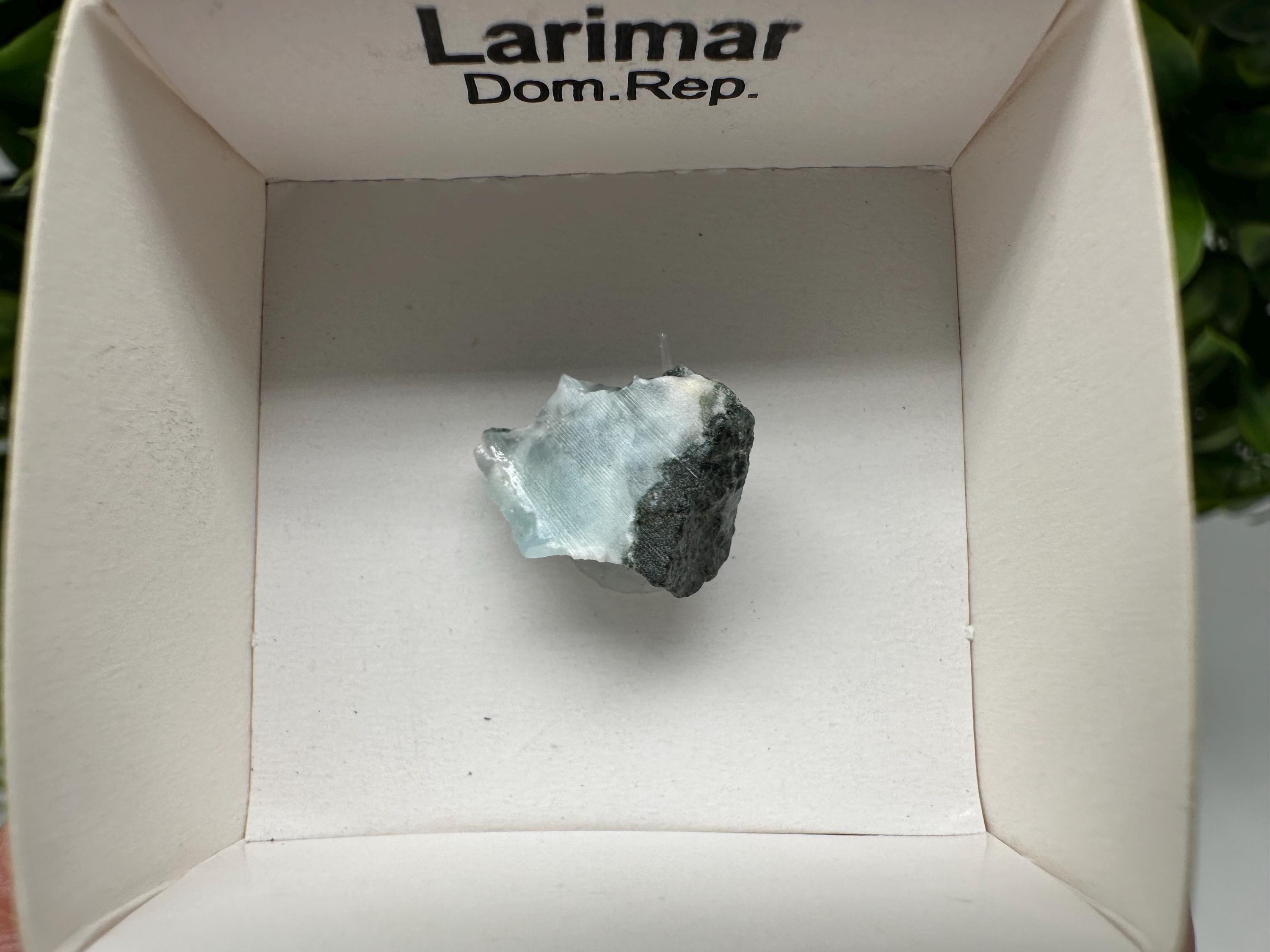 Rare Raw Larimar Specimen: Dominican Republic Crystal BOX 4/4 cm