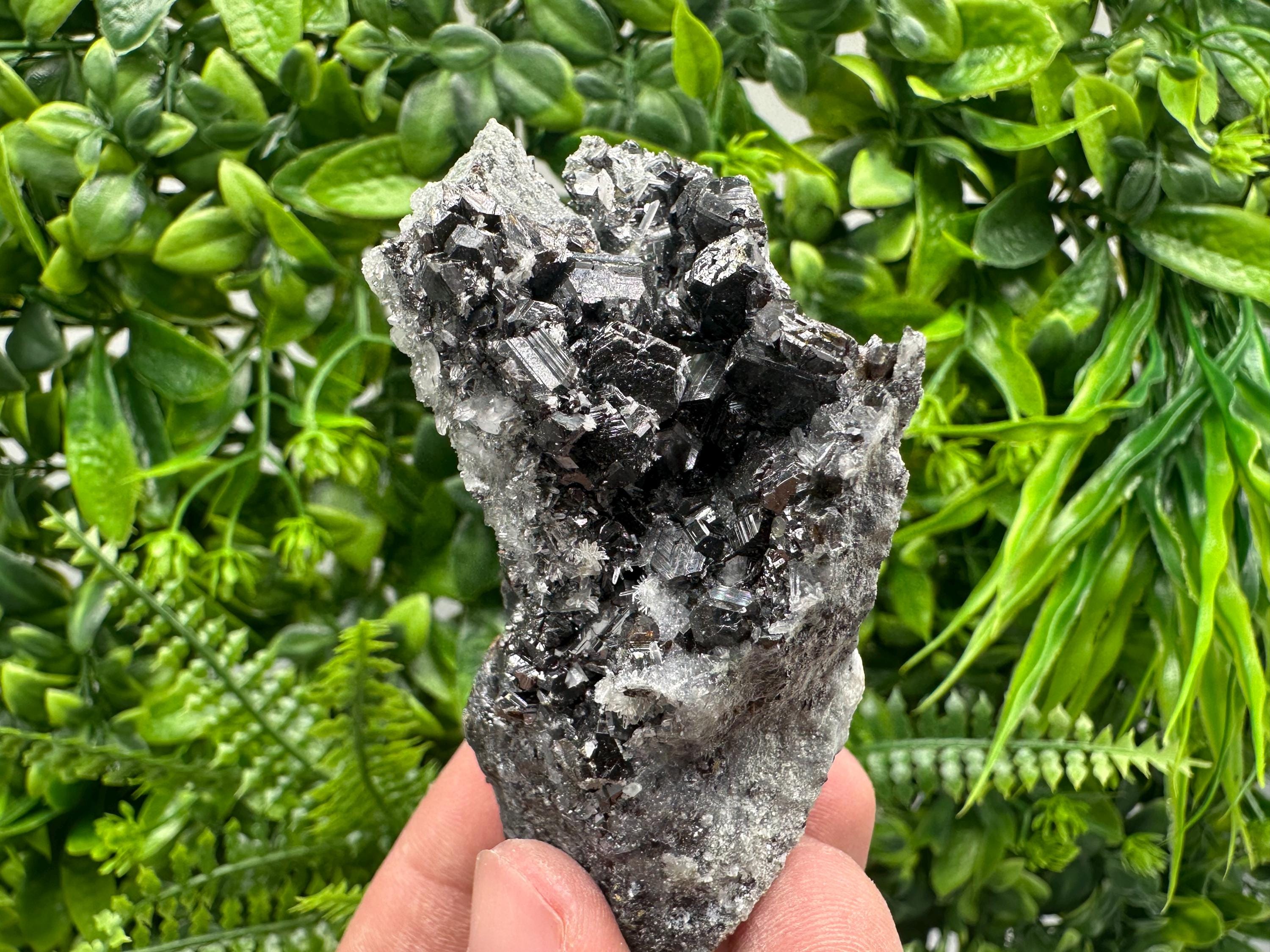 Sphalerite on Green Quartz, Madan Bulgaria Mineral Specimen