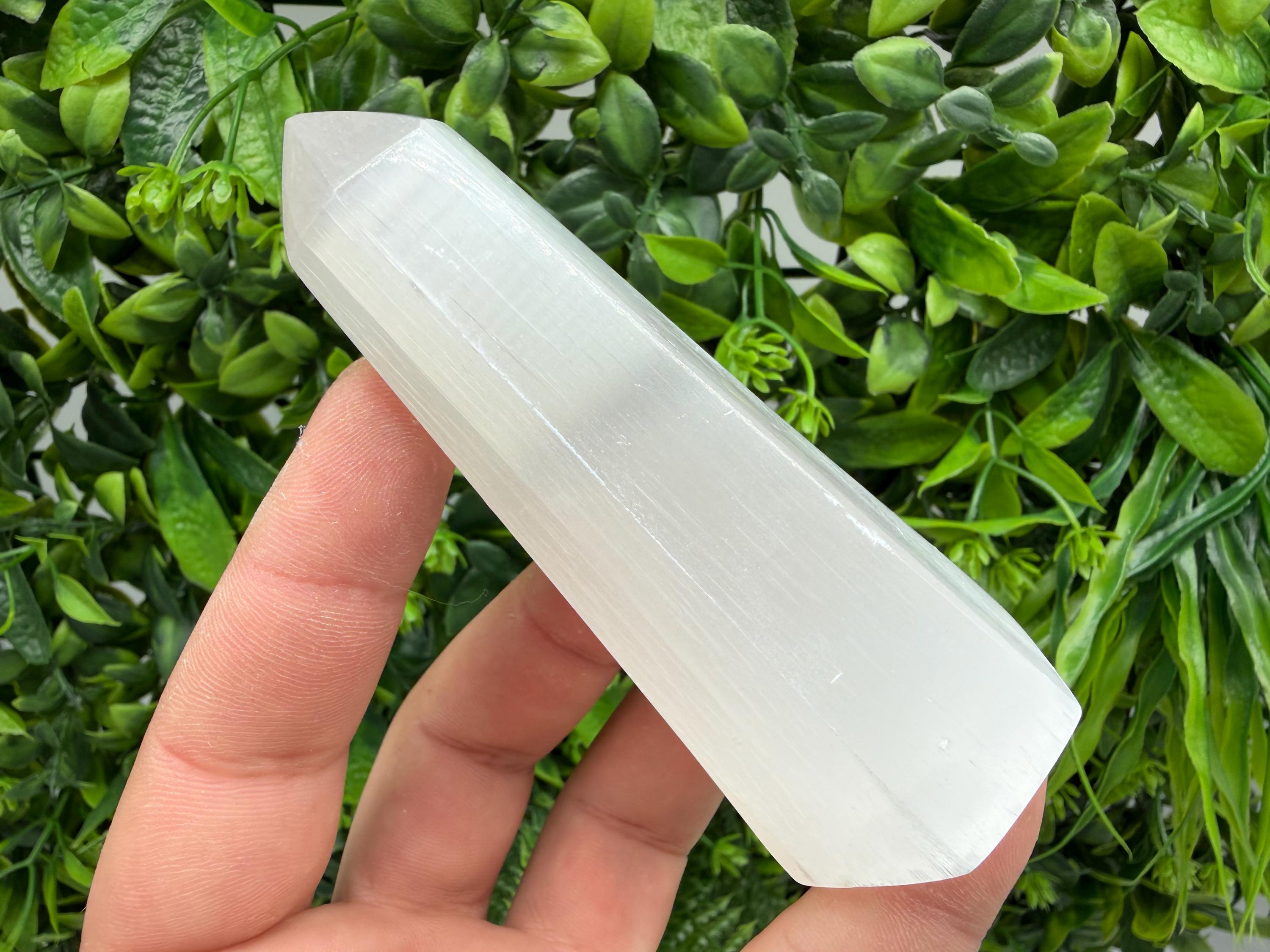 Selenite Tower Obelisk – Polished Crystal for Energy Cleansing, Meditation, Altar Decor