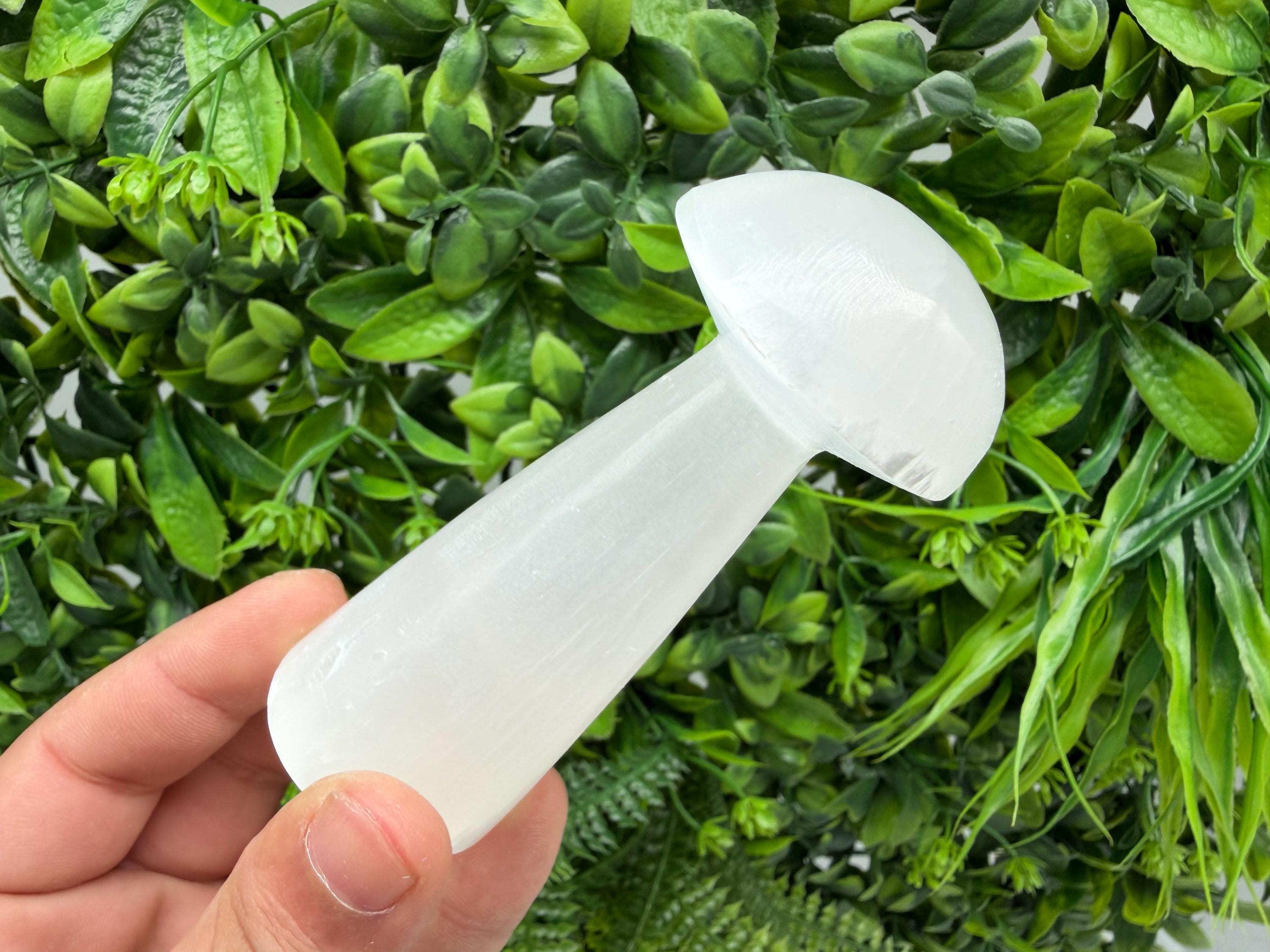 Selenite Mushroom – Carved Selenite Crystal Mushroom – Healing Crystal – Spiritual Decor – Meditation Stone – Reiki Crystal