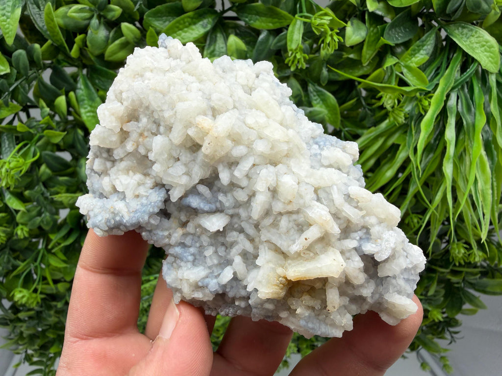 Rare Fluorescent Calcite after Barite on Chalcedony - Androvo Mine, Bulgaria