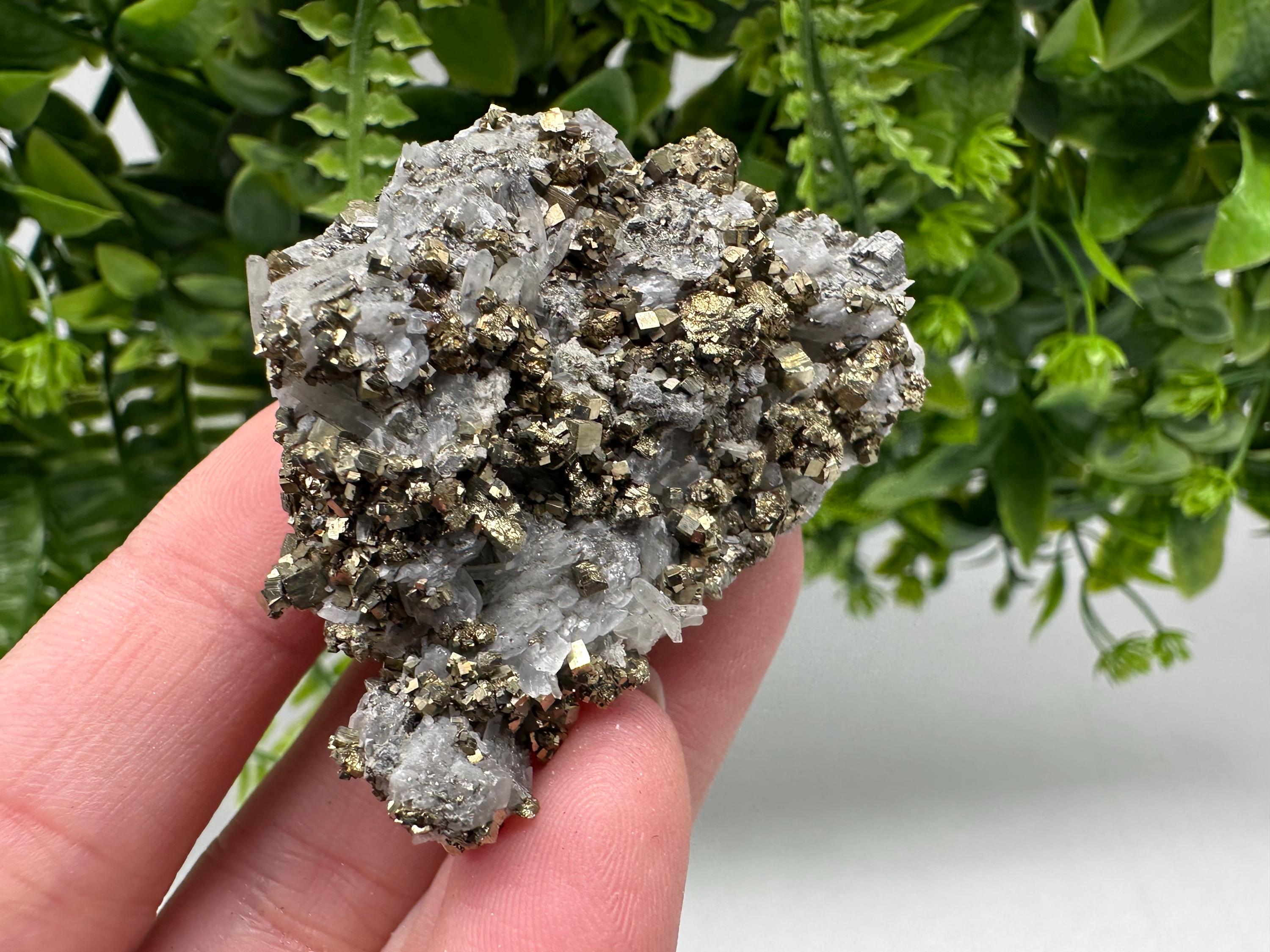 Stunning Pyrite on Quartz,Calcite from Borieva mine,Madan,Bulgaria,natural,collectible mineral specimen,home decor stone,collection crystal