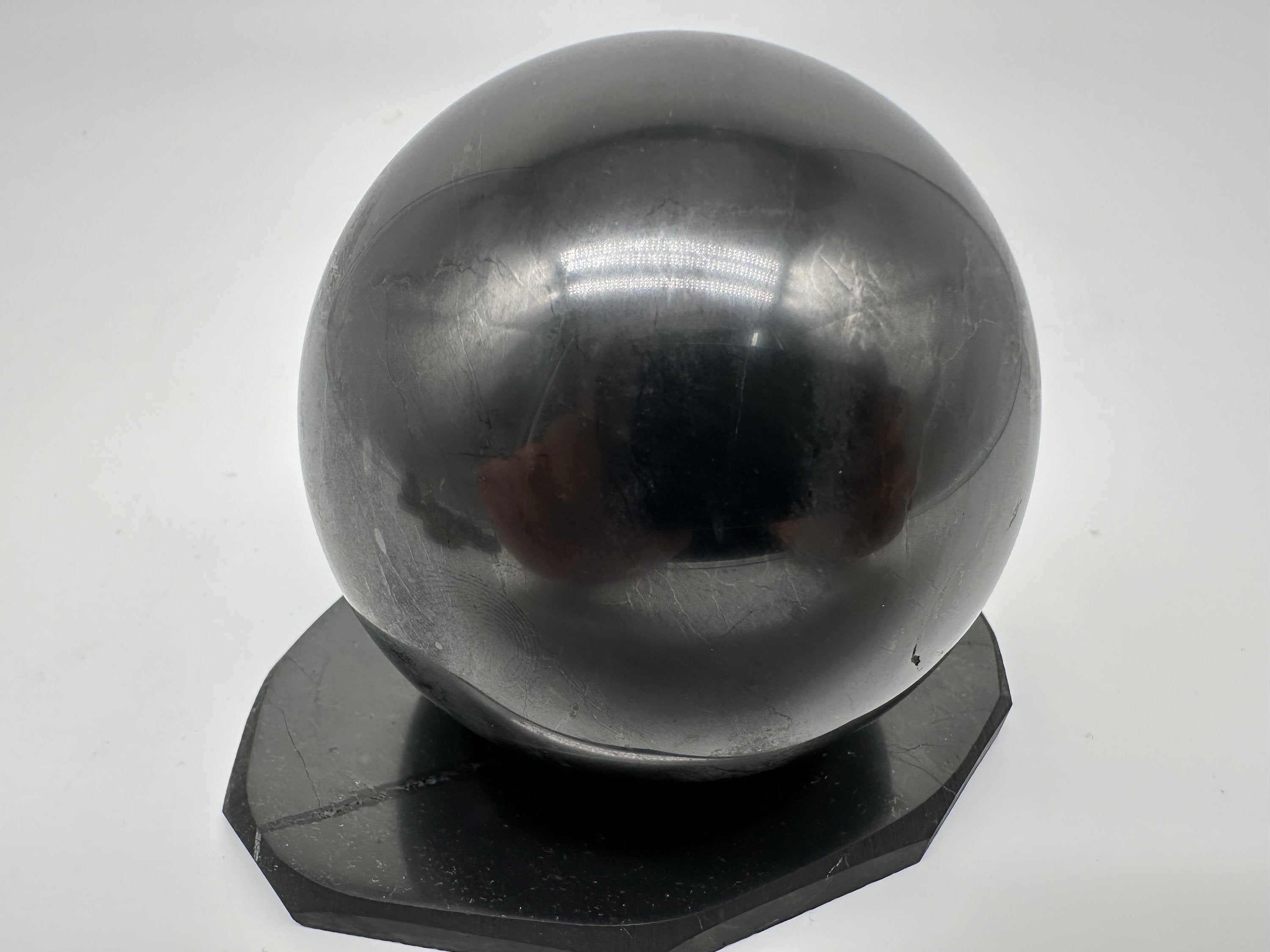 8cm Shungite Sphere: EMF & 5G Protection, Healing Crystal