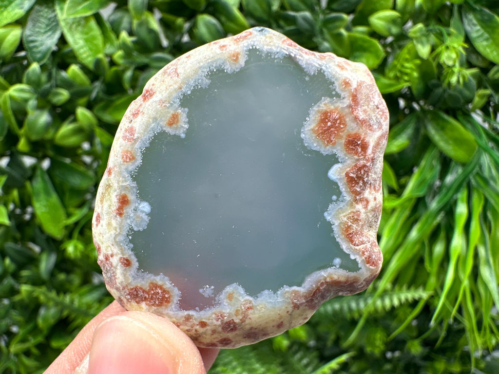 Small Agate Slice: Polished Quartz Crystal Coaster - Spiritual Healing Stone