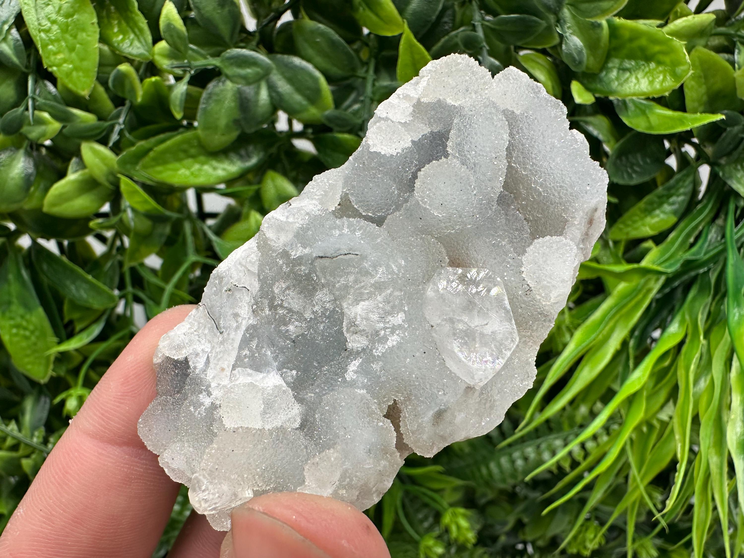 Apophyllite Stilbite on Chalcedony, India Mineral Specimen