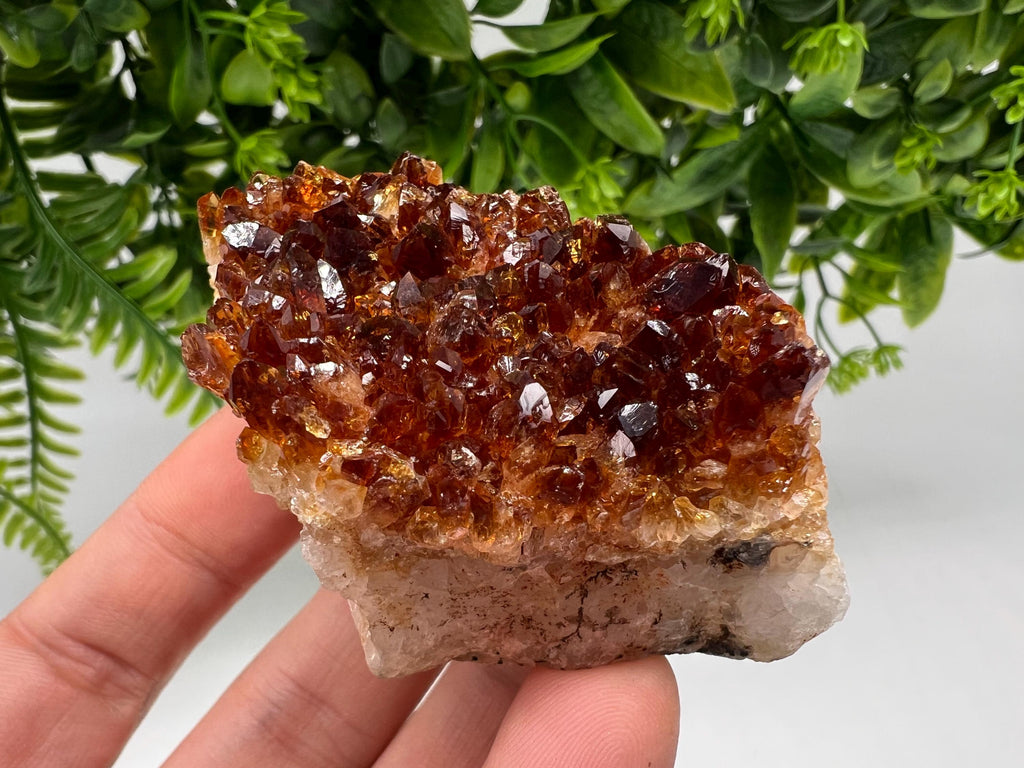 Citrine Crystal with Hematite Inclusions: Natural Phantom Cluster