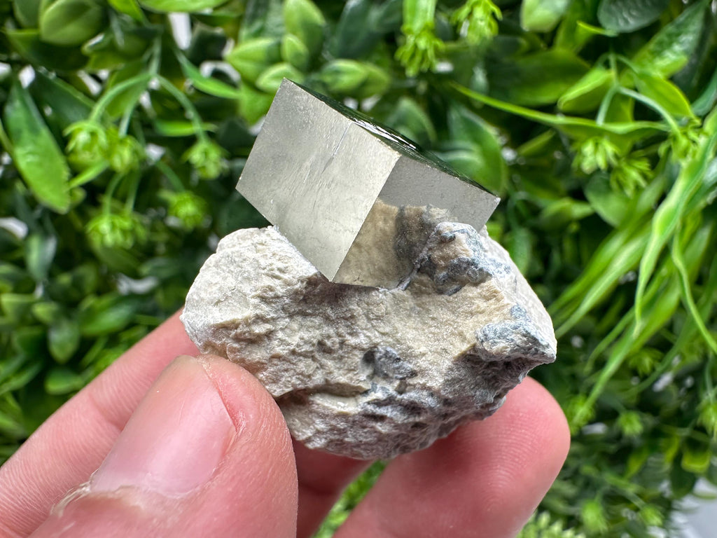 Large Pyrite Cube on Matrix, Navajun Spain, Home Decor Stone