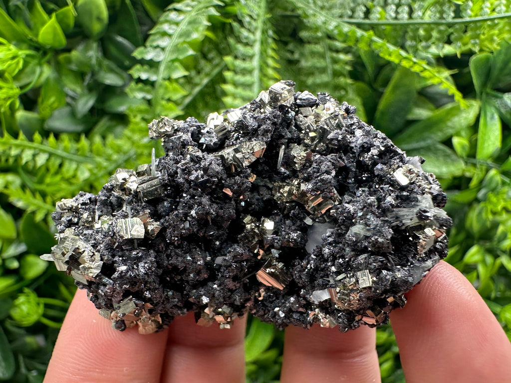 Golden Pyrite with Sphalerite, Bulgaria Mineral Specimen