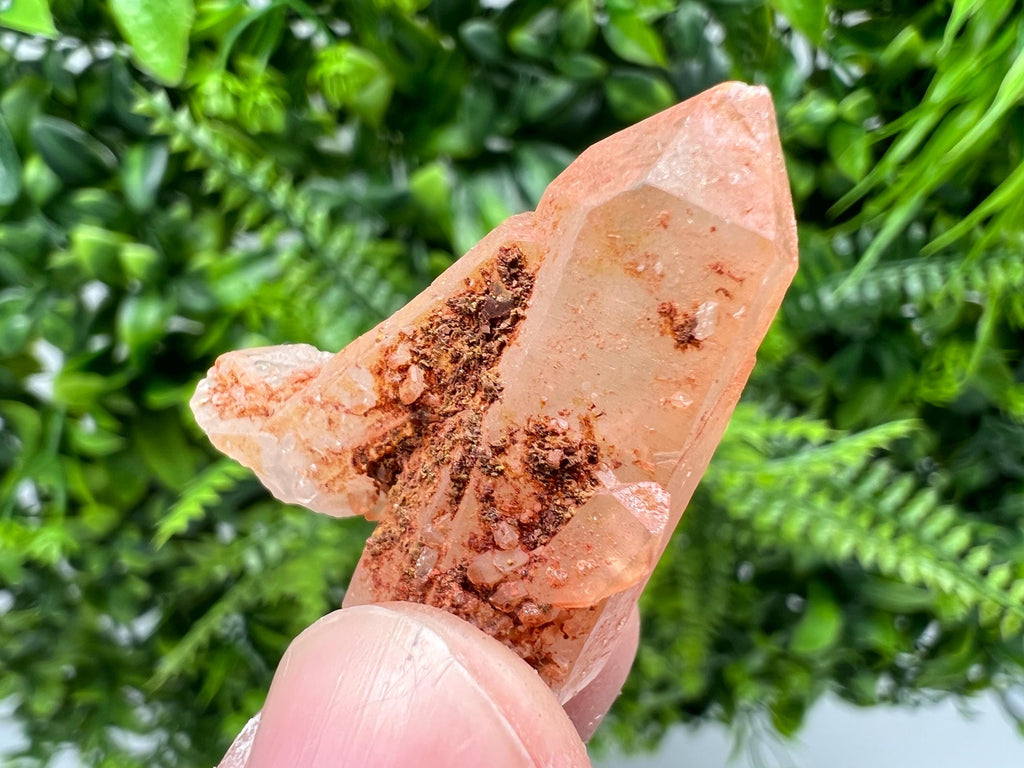 Red Hematite Quartz Crystal, Moroccan Mineral Specimen