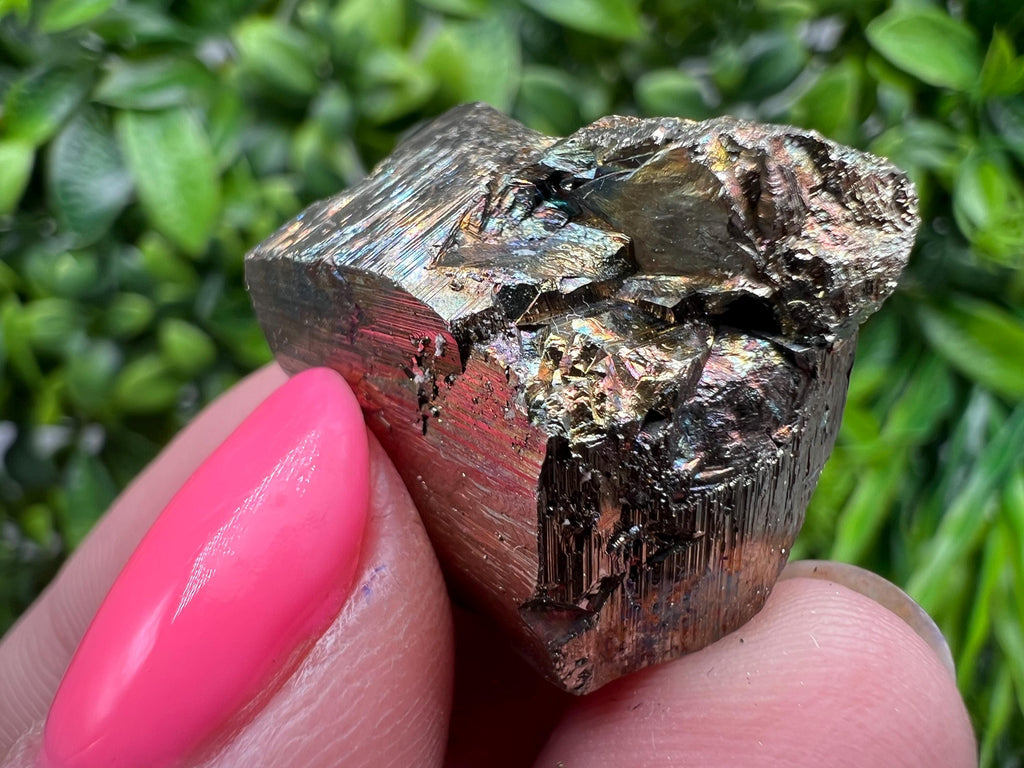 Rainbow Pyrite with Calcite, Natural Crystal Mineral Souvenir