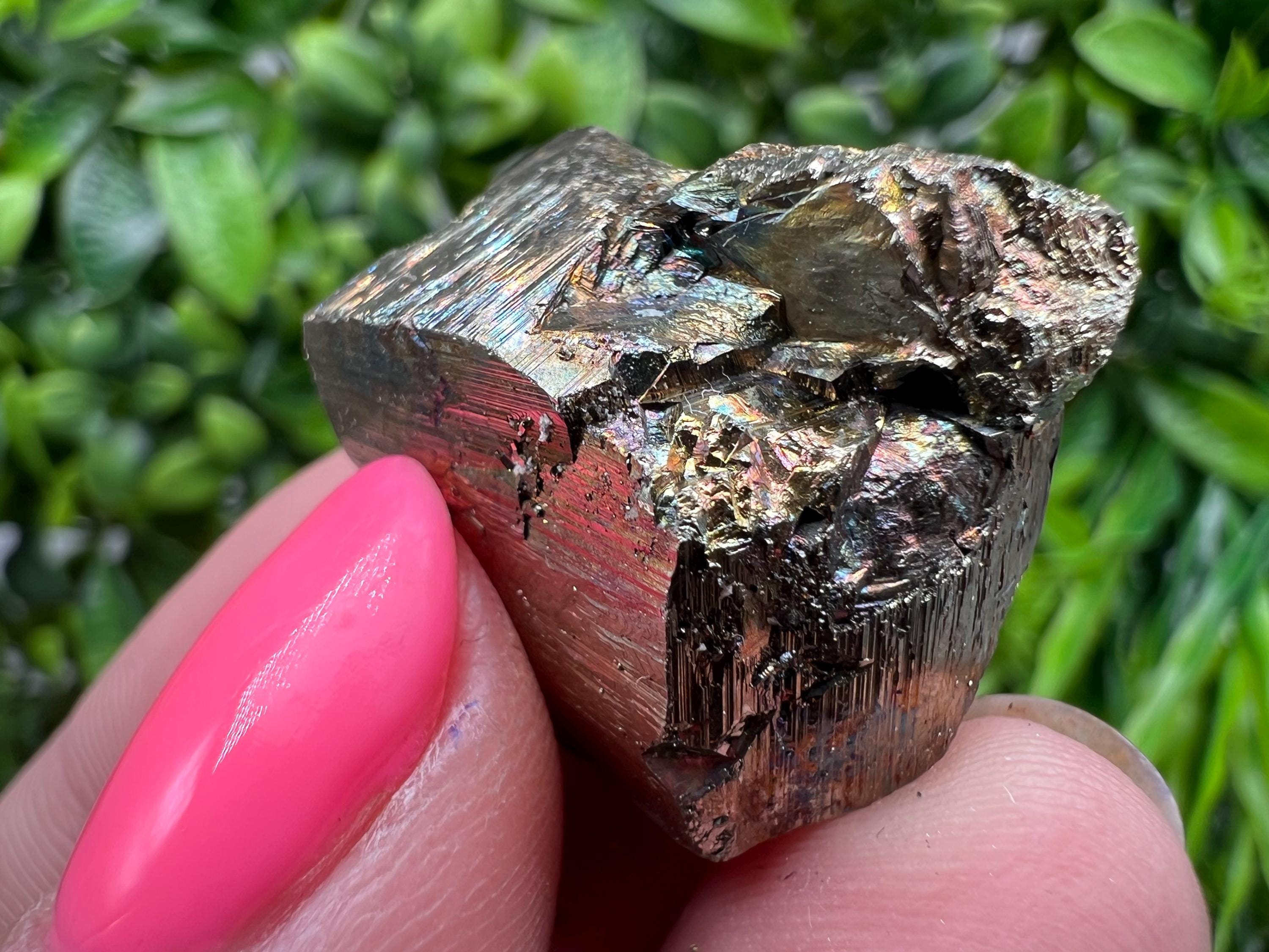 Rainbow Pyrite with Calcite, Natural Crystal Mineral Souvenir