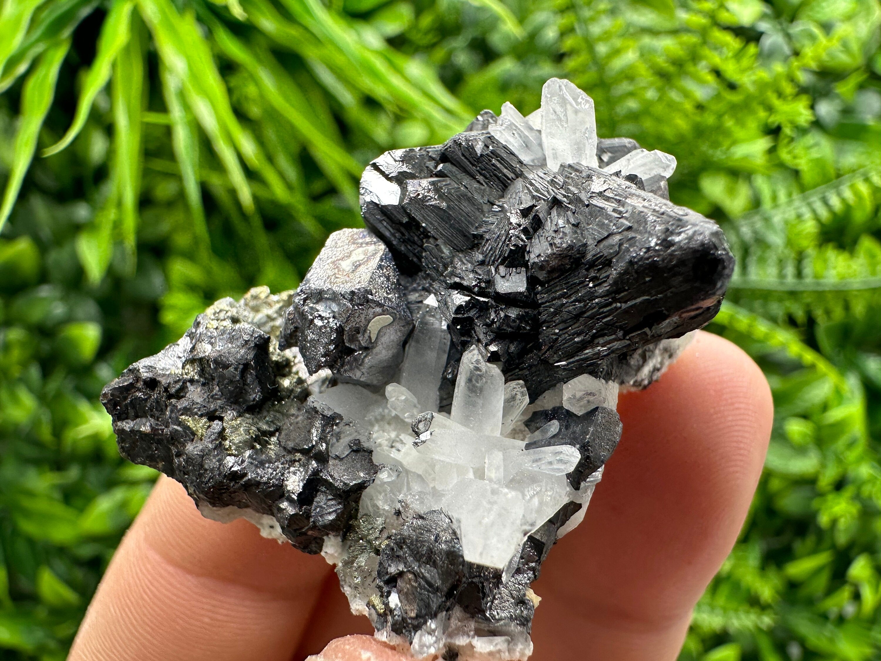 Sphalerite, Galena, Pyrite on Quartz Cluster - Borieva Mine, Bulgaria
