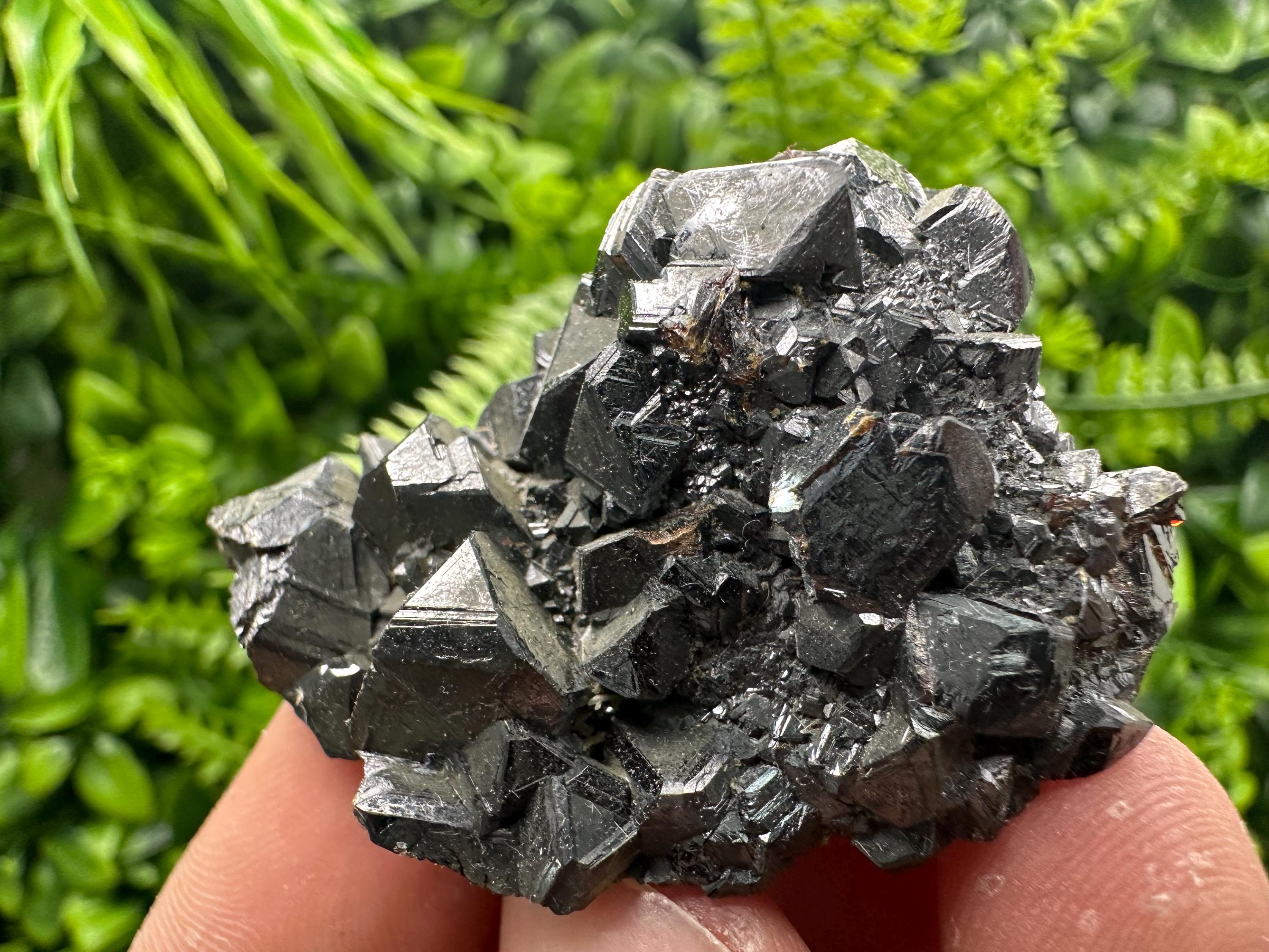 Rare Black Sphalerite Cluster, Shiny Home Decor Stone
