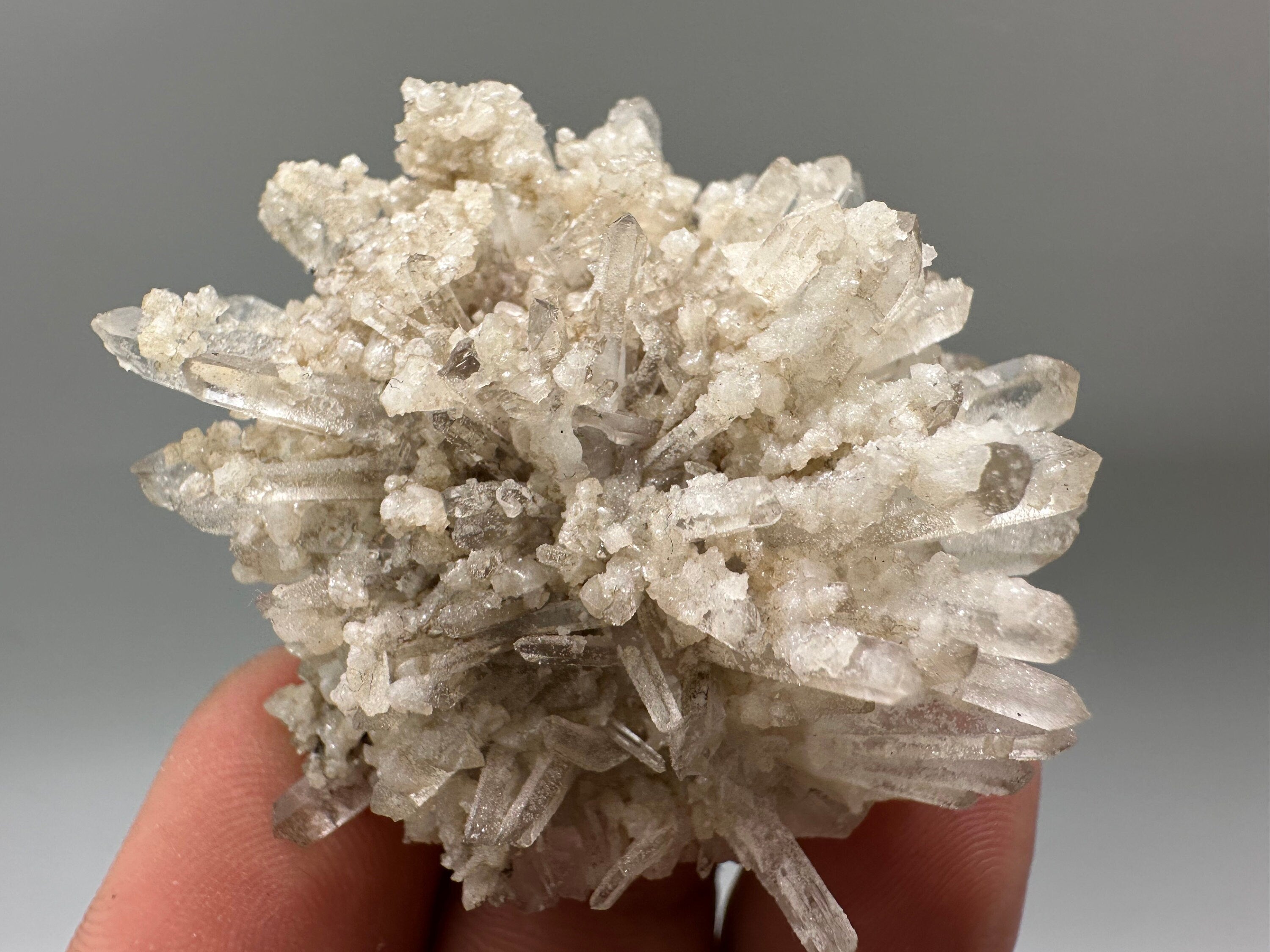 Transparent Quartz with Calcite: Krushev dol Bulgaria Crystal