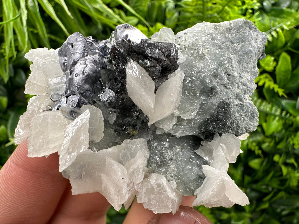 Galena Sphalerite Calcite Cluster, Borieva Mine Mineral Specimen