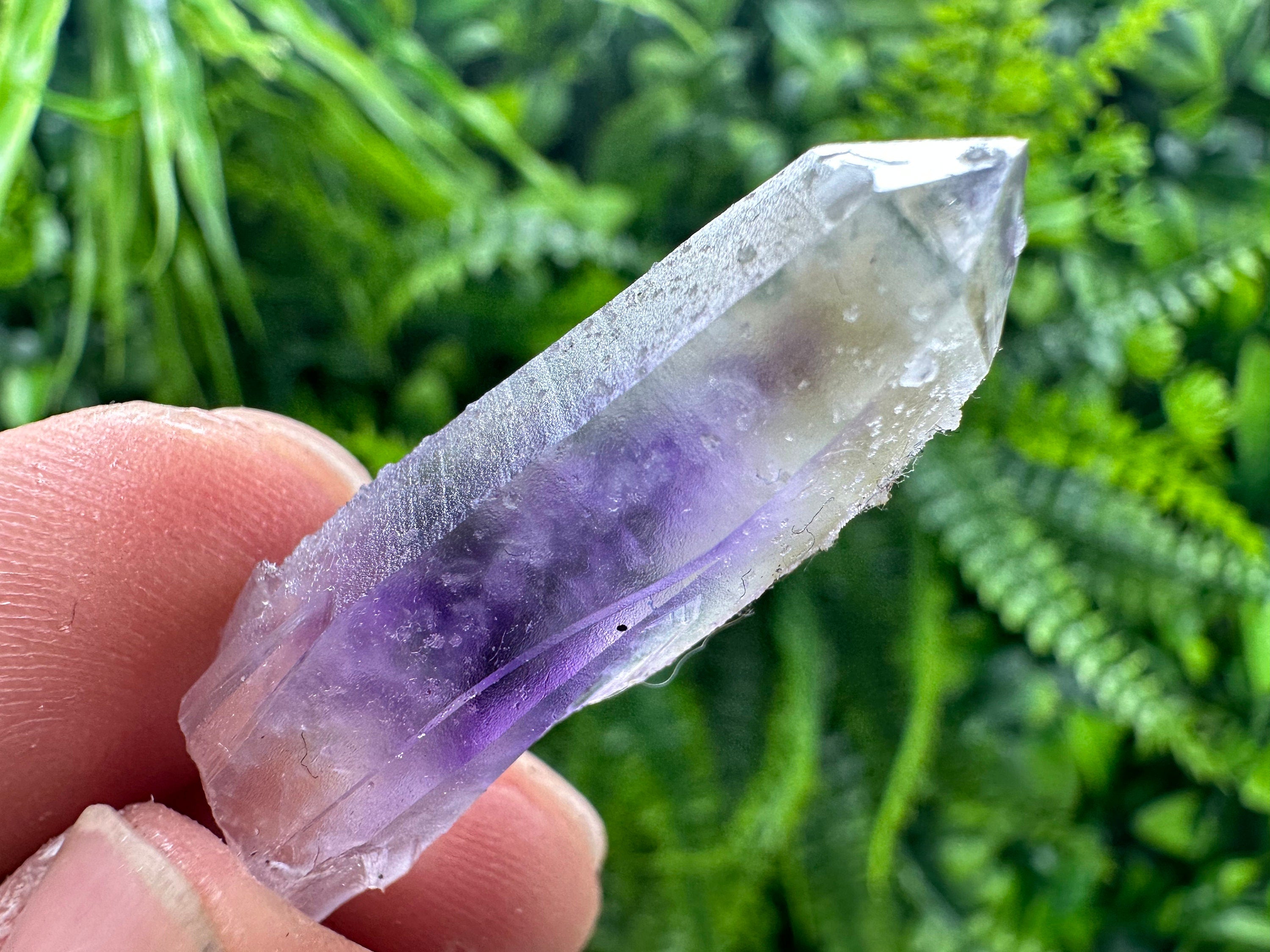 Amethyst Phantom Quartz Crystal with Chalcedony and Chlorite Inclusions