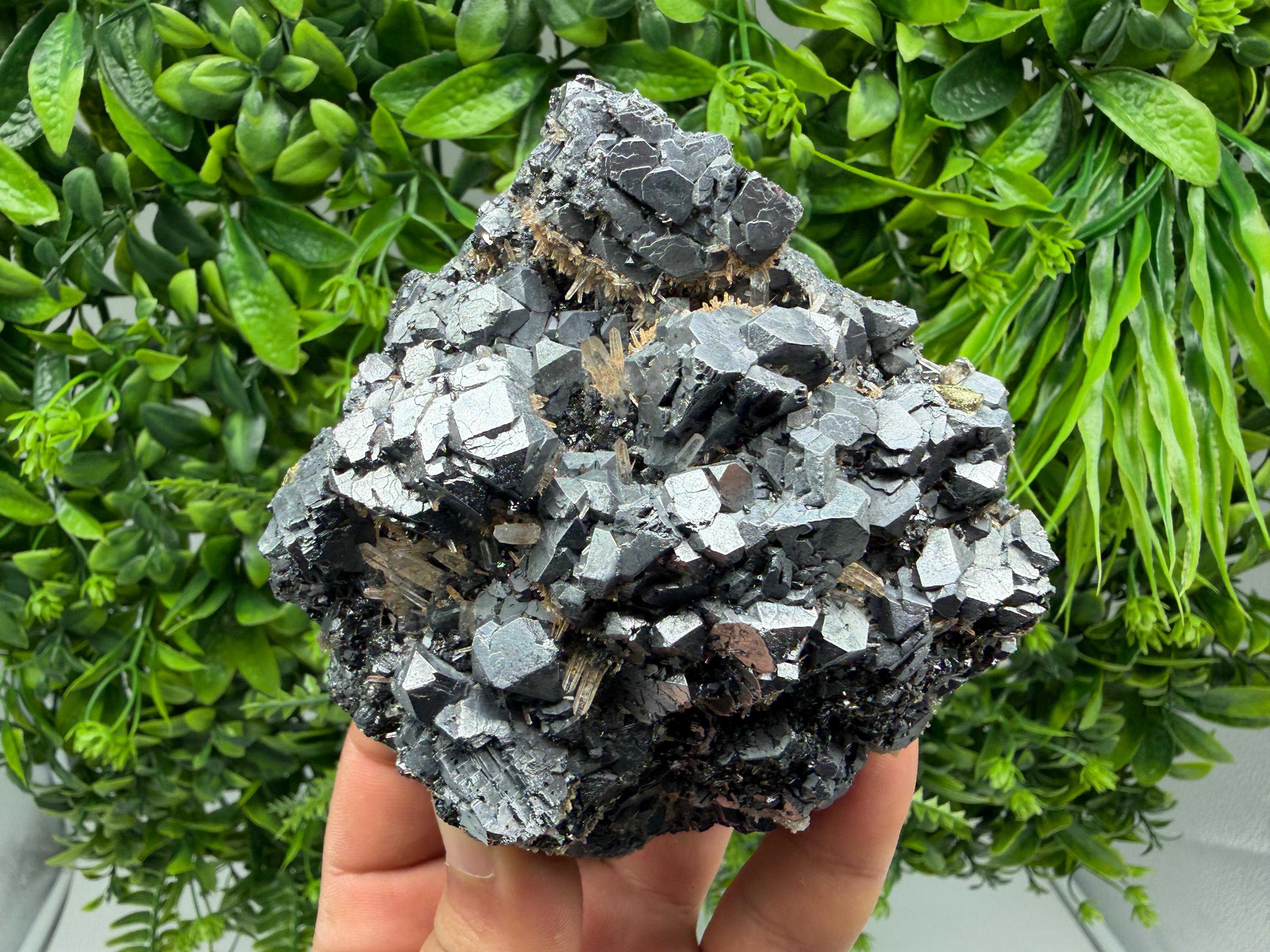 Collected Skeletal GALENA,Sphalerite,Quartz,Calcite from Krushev dol mine,Madan,Bulgaria,natural,collectible mineral specimen home decor