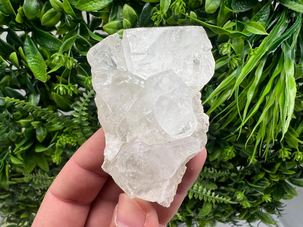 Apophyllite on Chalcedony Specimen: Transparent Crystal, India Minerals