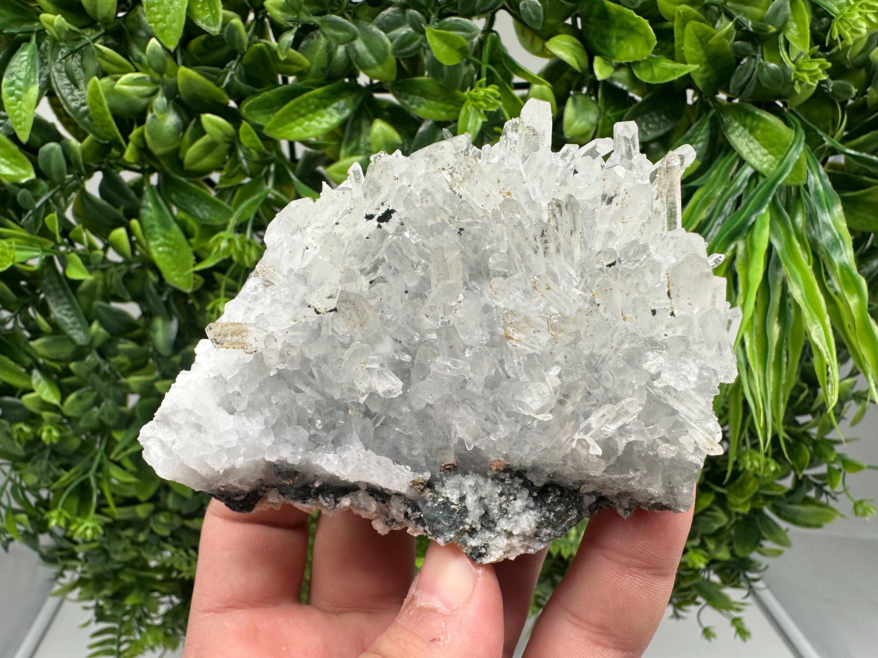 Quartz with Limonite and Iron Oxide: Natural Crystal Home Decor