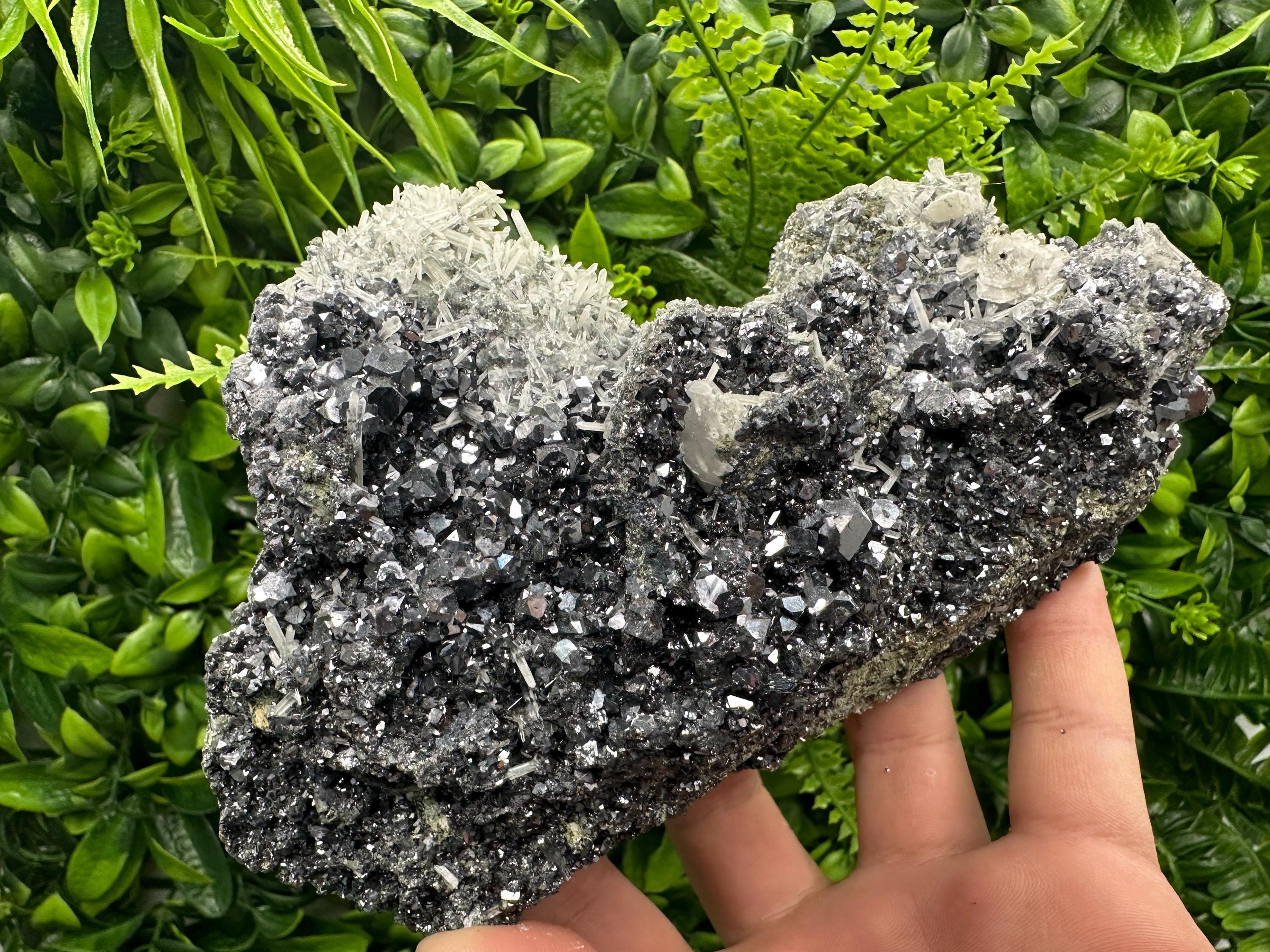 Galena on Sphalerite and Quartz: Borieva Mine, Bulgaria