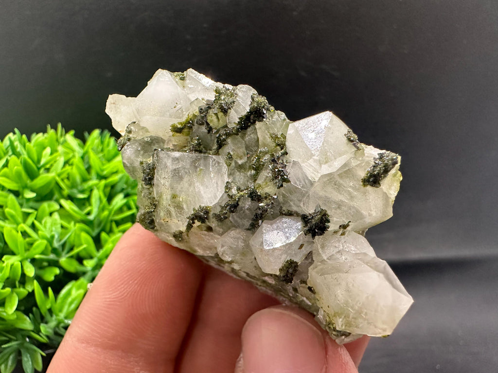 Rare Green Epidote Quartz Crystal Cluster - Eastern Anatolia, Turkey