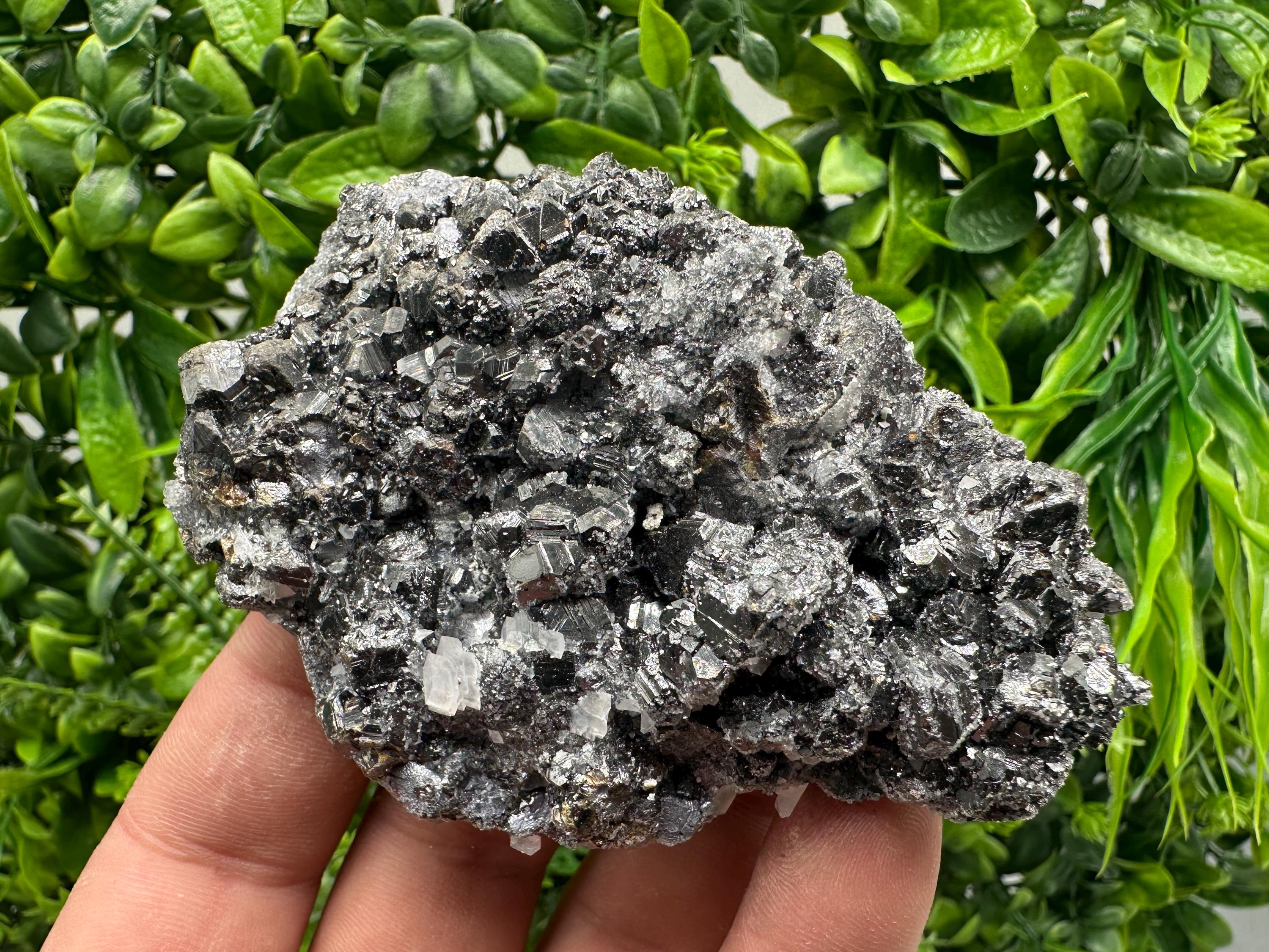 Sphalerite on Green Quartz, Borieva Mine Mineral Specimen