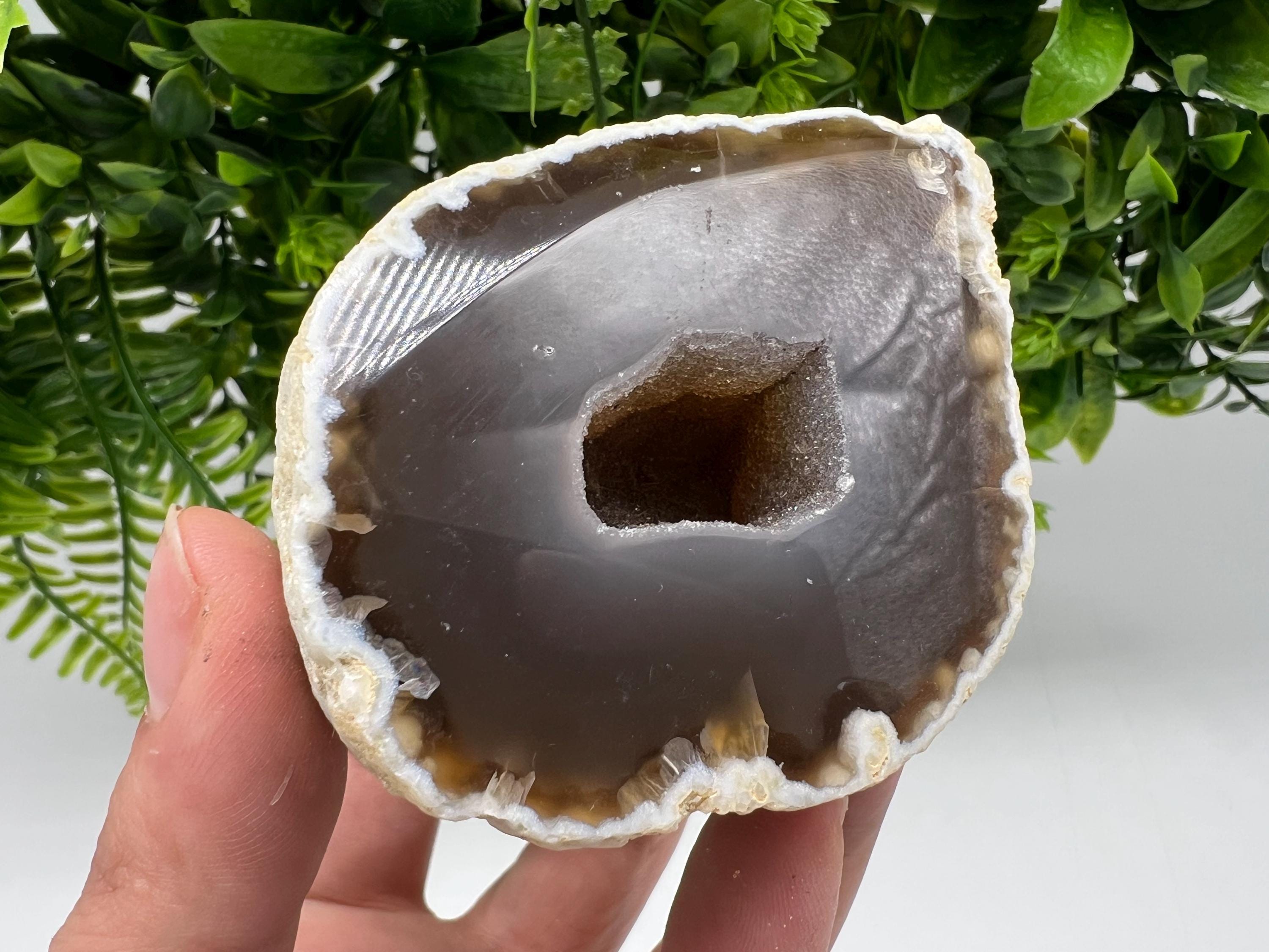 Natural Agate Geode, Druzy Quartz Crystal, Home Decor (287 grams)