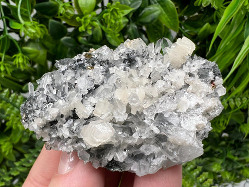 Calcite on Quartz Specimen: Borieva Mine, Madan, Bulgaria