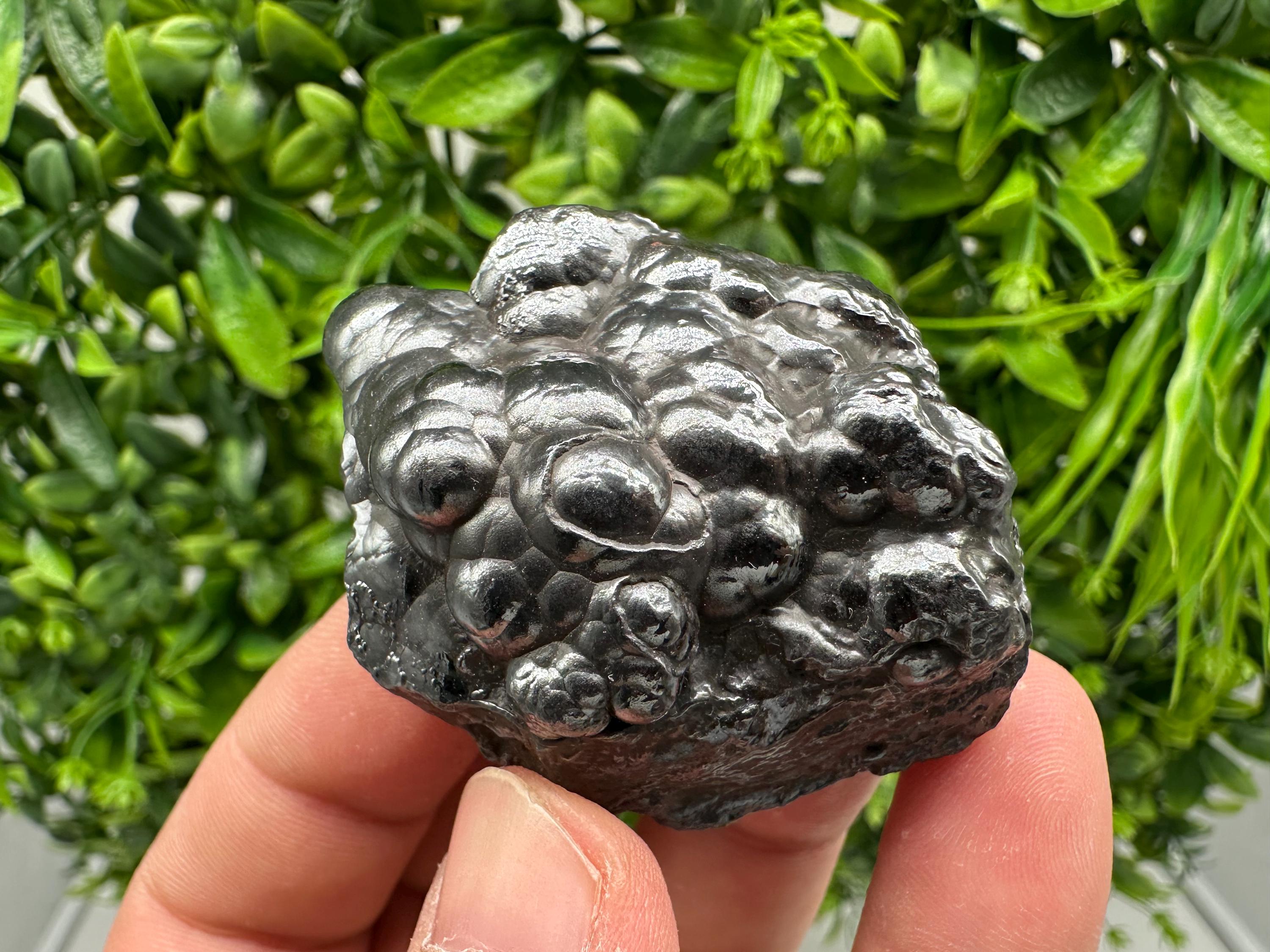 Botryoidal Black Hematite Specimen: Moroccan Crystal for Reiki Chakra