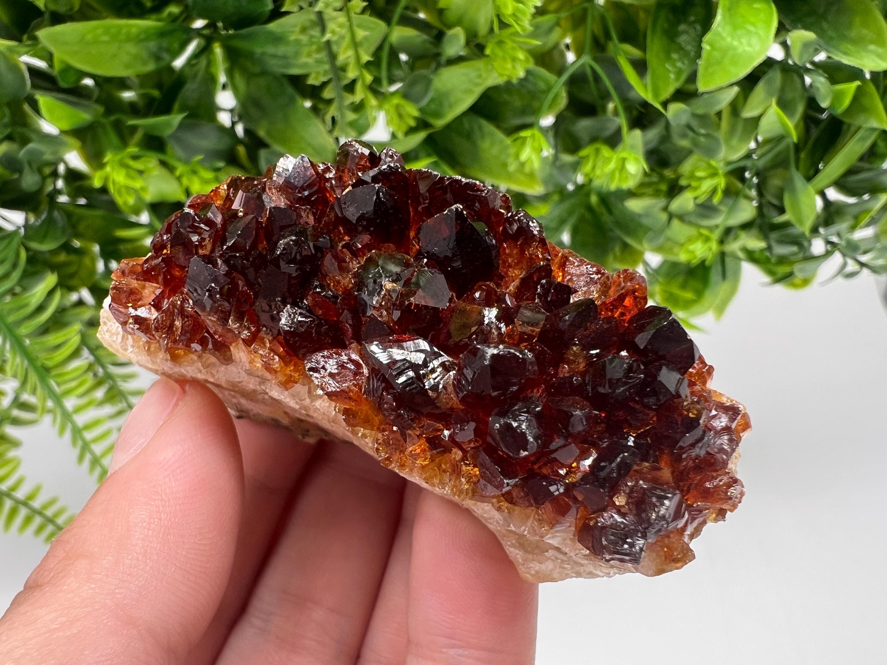 Citrine Crystal Cluster with Hematite Inclusions, Brazil Mineral Stone