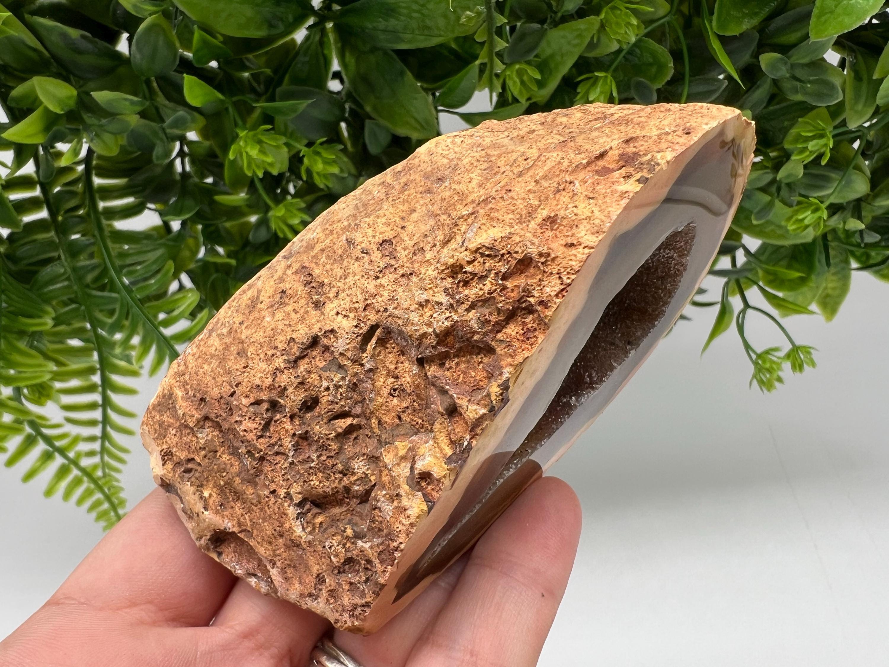 Natural Druzy Agate Geode, Quartz Crystal