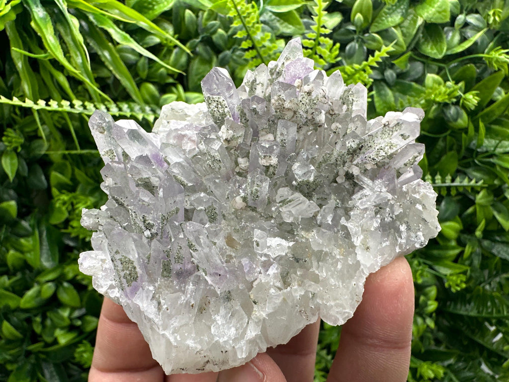 Amethyst Quartz Cluster with Calcite and Chlorite, Bulgaria Mineral Specimen