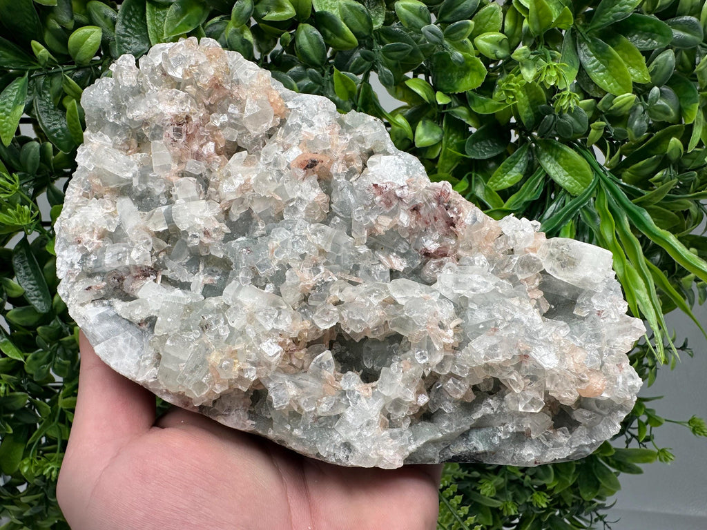 Apophyllite Stilbite on Chalcedony, Natural Mineral Specimen, India