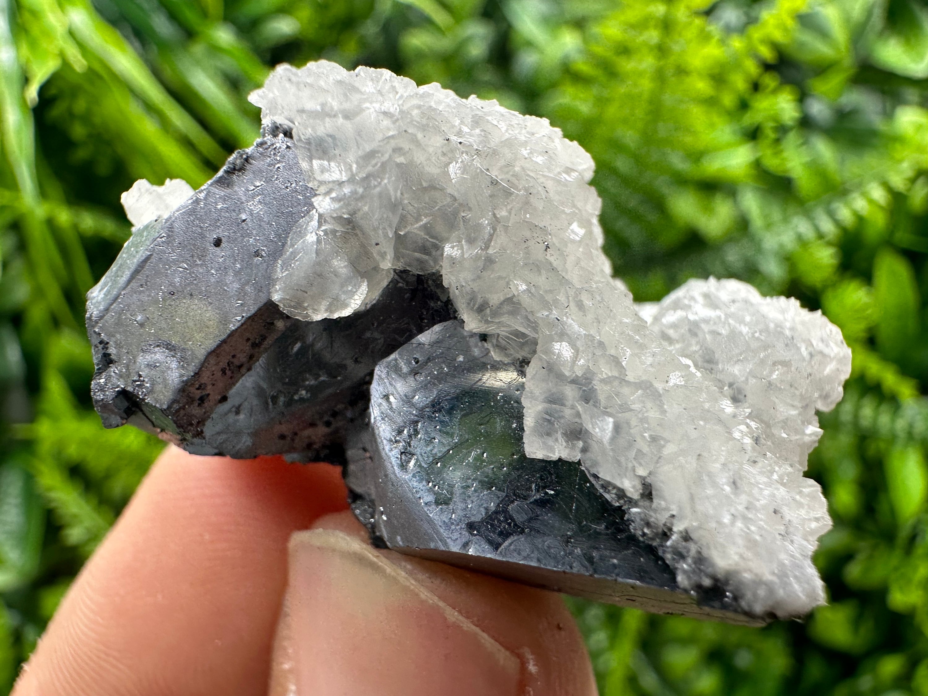 Galena with Calcite Cluster: Natural Mineral Souvenir