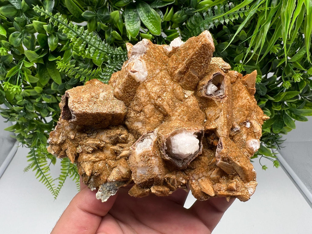 Stunning Brown Rhodochrosite on Calcite,Chalcedony,from Djurcovo mine,Bulgaria,natural collection mineral specimen,home decor crystal,gift