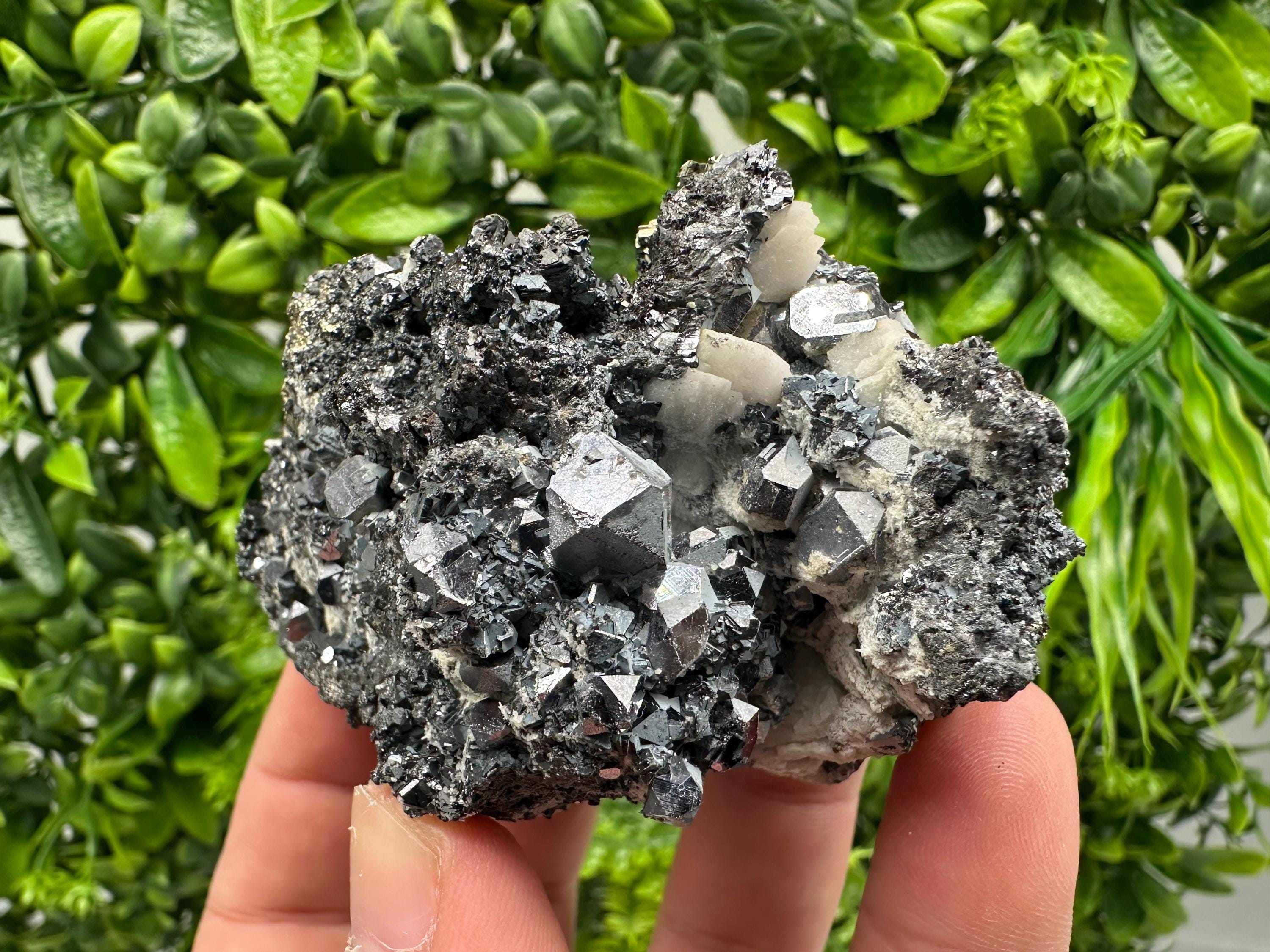 Galena Sphalerite Mineral Specimen: Calcite, Borieva Mine