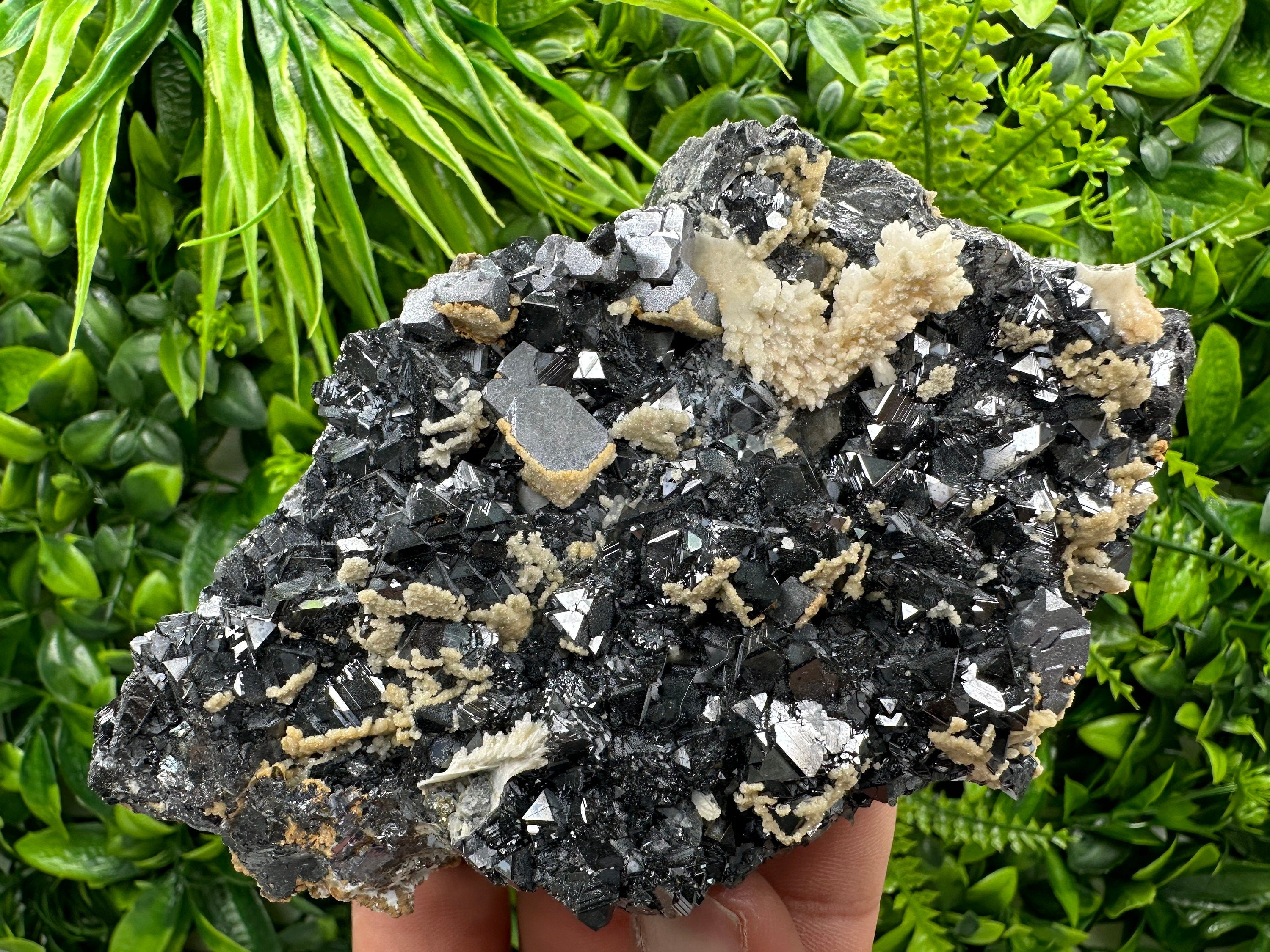 Galena, Calcite, and Sphalerite Mineral Specimen: Borieva Mine, Bulgaria
