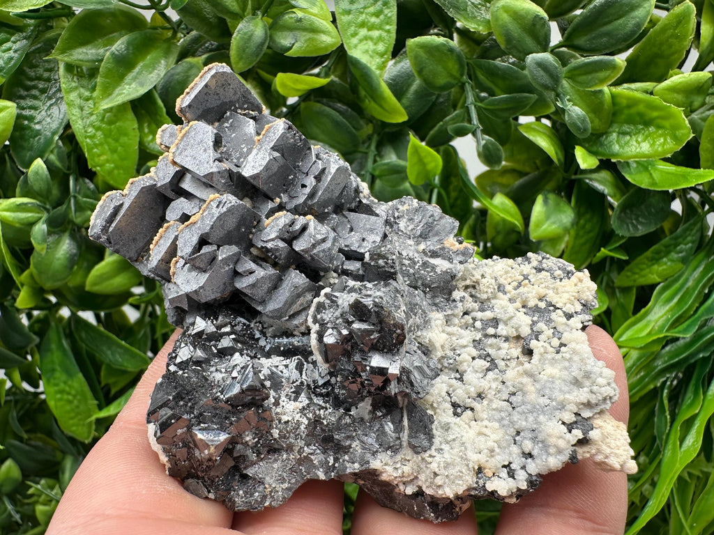 Skeletal Galena with Sphalerite and Calcite - Madan, Bulgaria