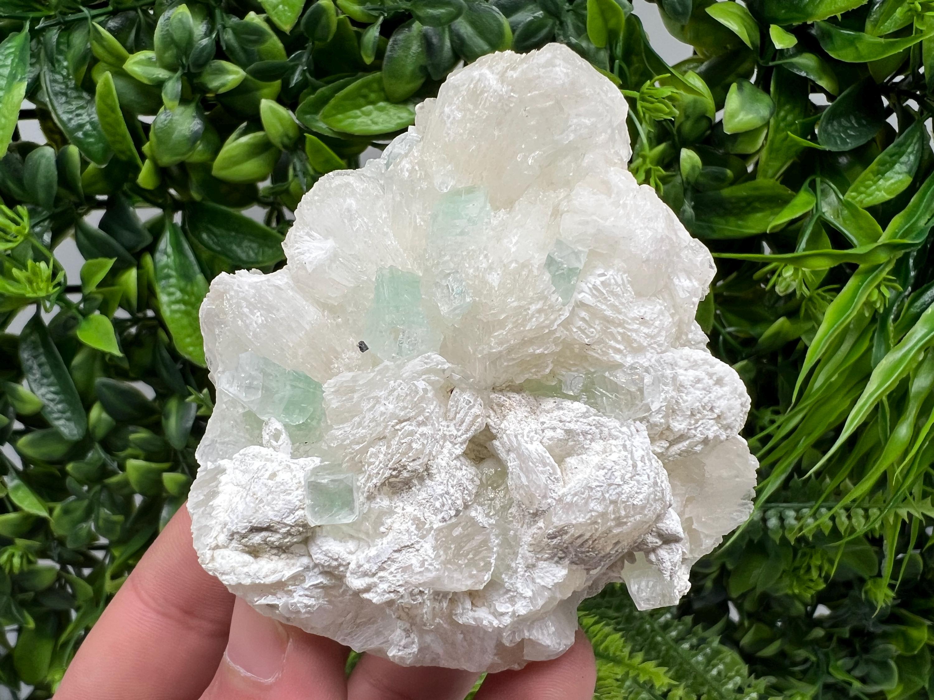 Transparent Apophyllite on Chalcedony Specimen, India Minerals