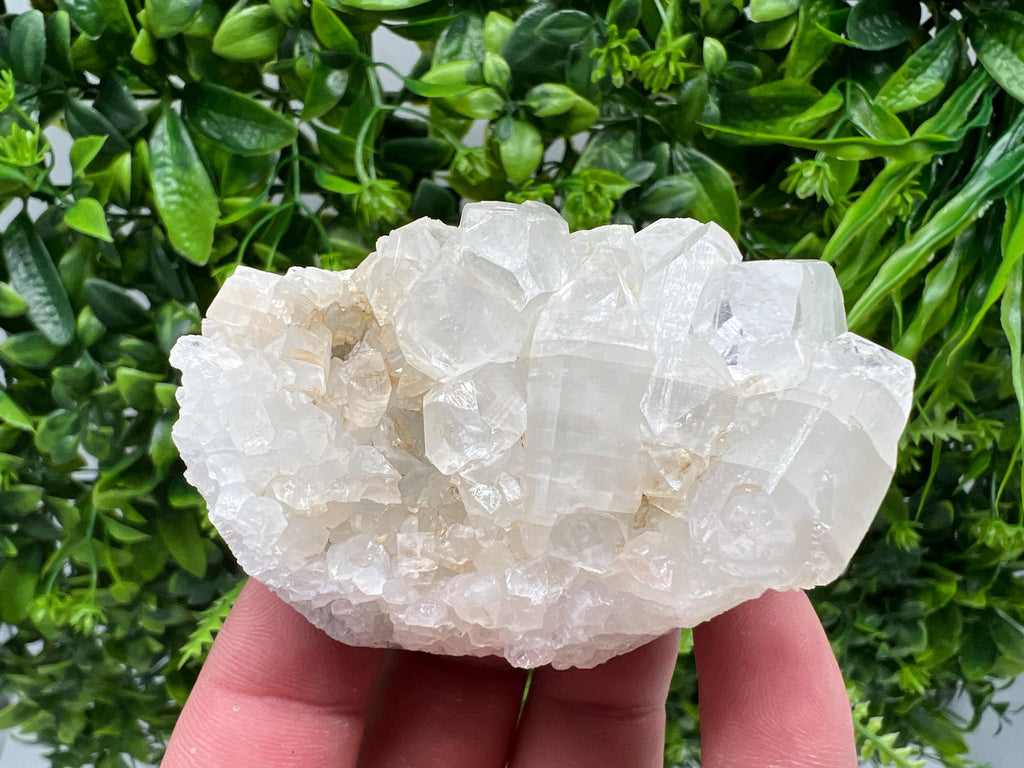 Transparent Apophyllite on Chalcedony, Natural Crystal Specimen, India Minerals