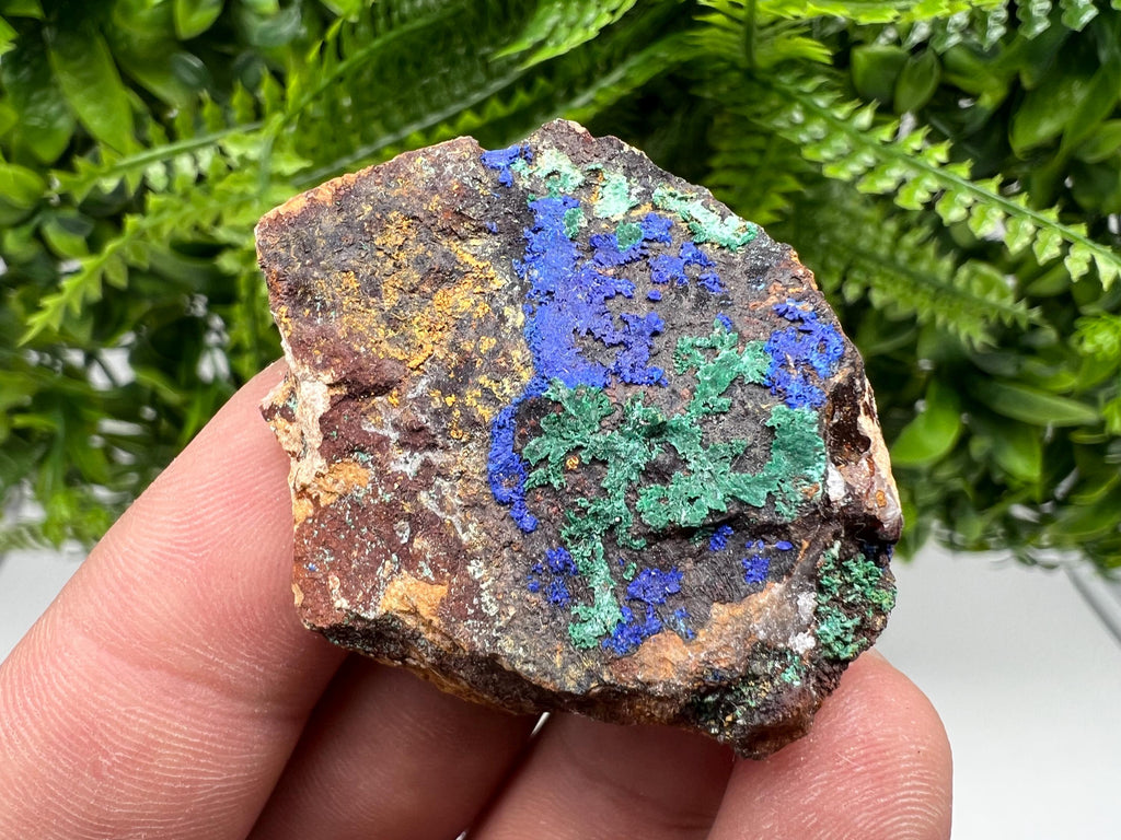 Moroccan Azurite and Malachite Mineral Specimen, Rare Crystal Collection