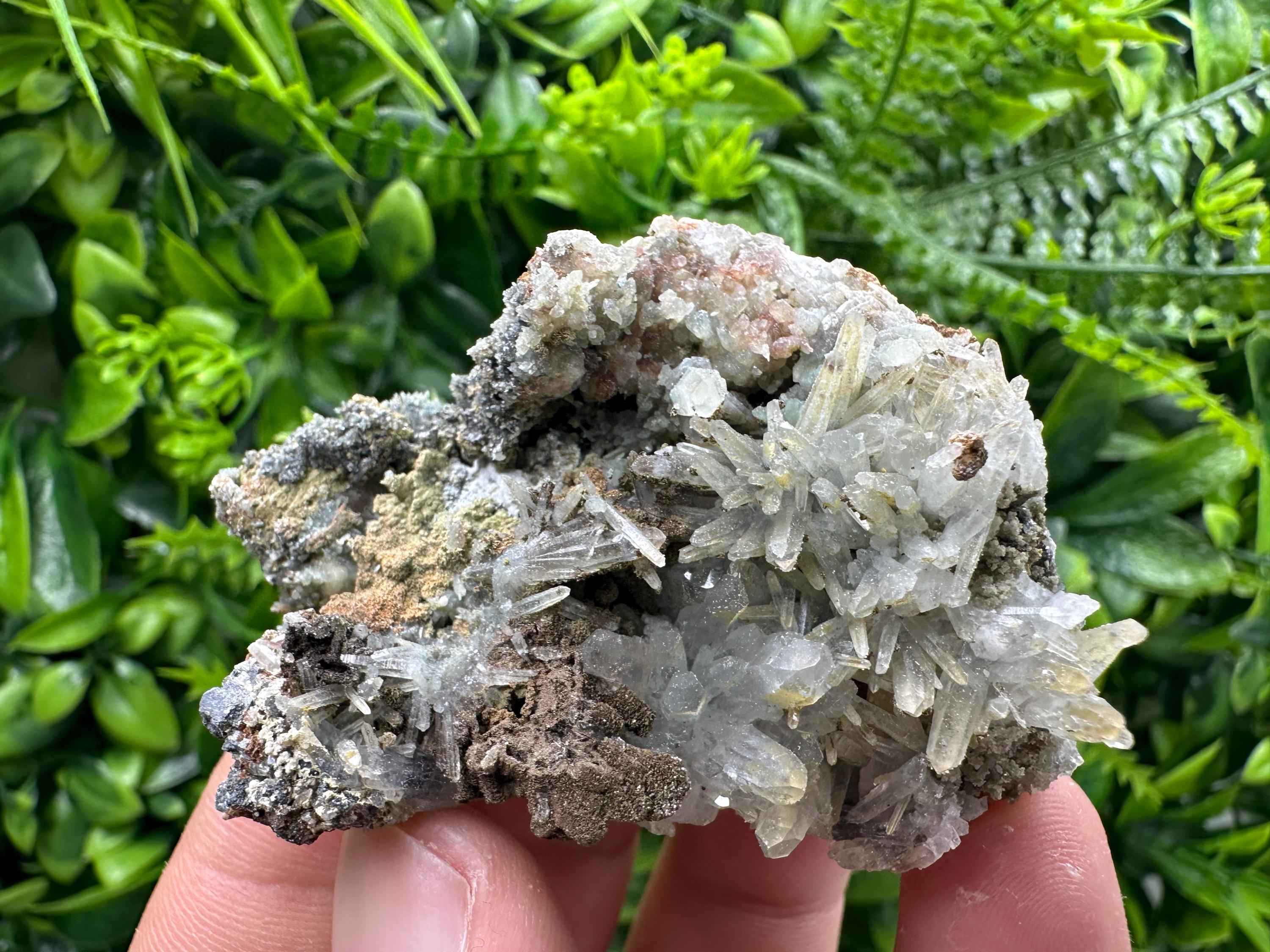 Quartz with Hematite, Chlorite, and Dolomite, Bulgaria Crystal Stone
