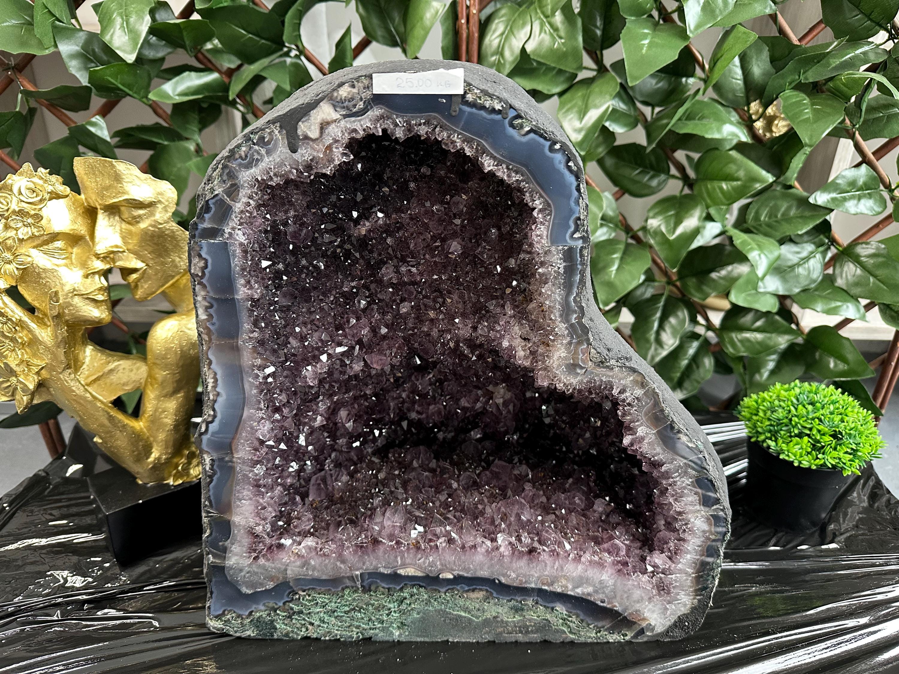 Large Amethyst Geode, Brazil Purple Quartz Crystal, Mineral Specimen, Home Decor