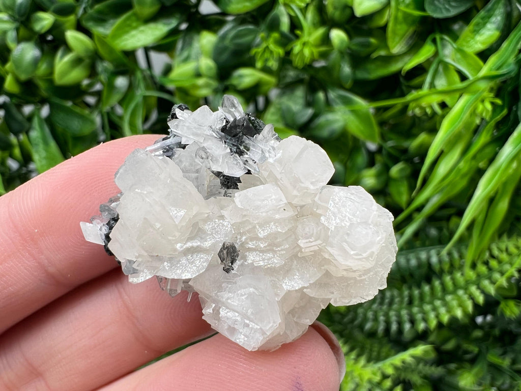 Quartz Crystal with Calcite and Chlorite - Borieva Mine, Bulgaria