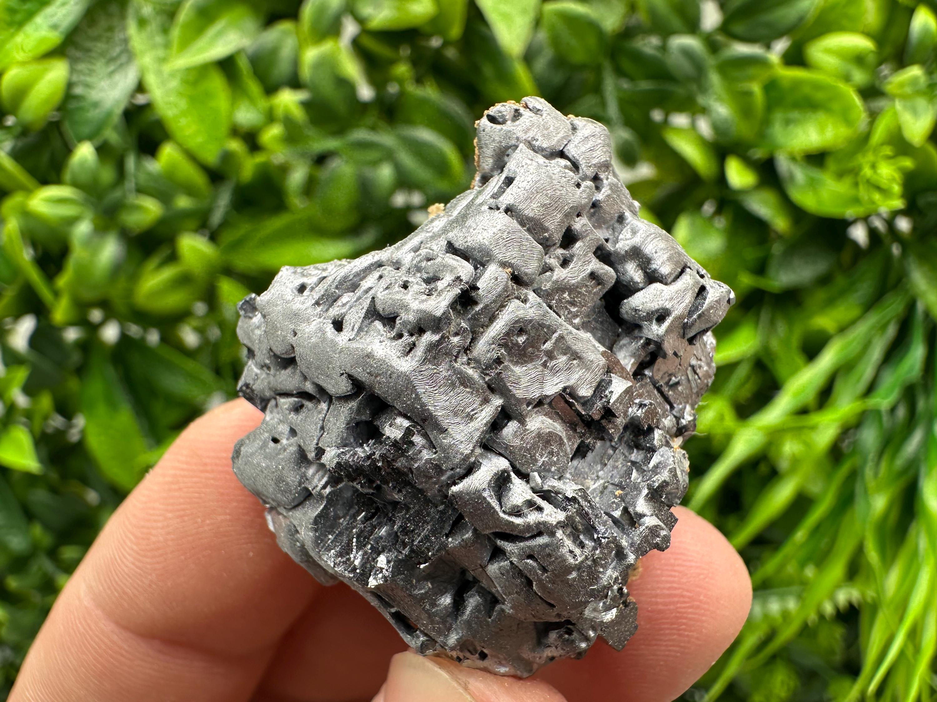 Skeletal Galena on Sphalerite: Natural Mineral Crystal Decor