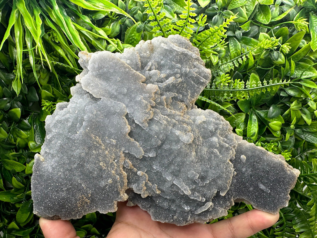 Blue Chalcedony Quartz with Chlorite Inclusions: Bulgarian Crystal Decor