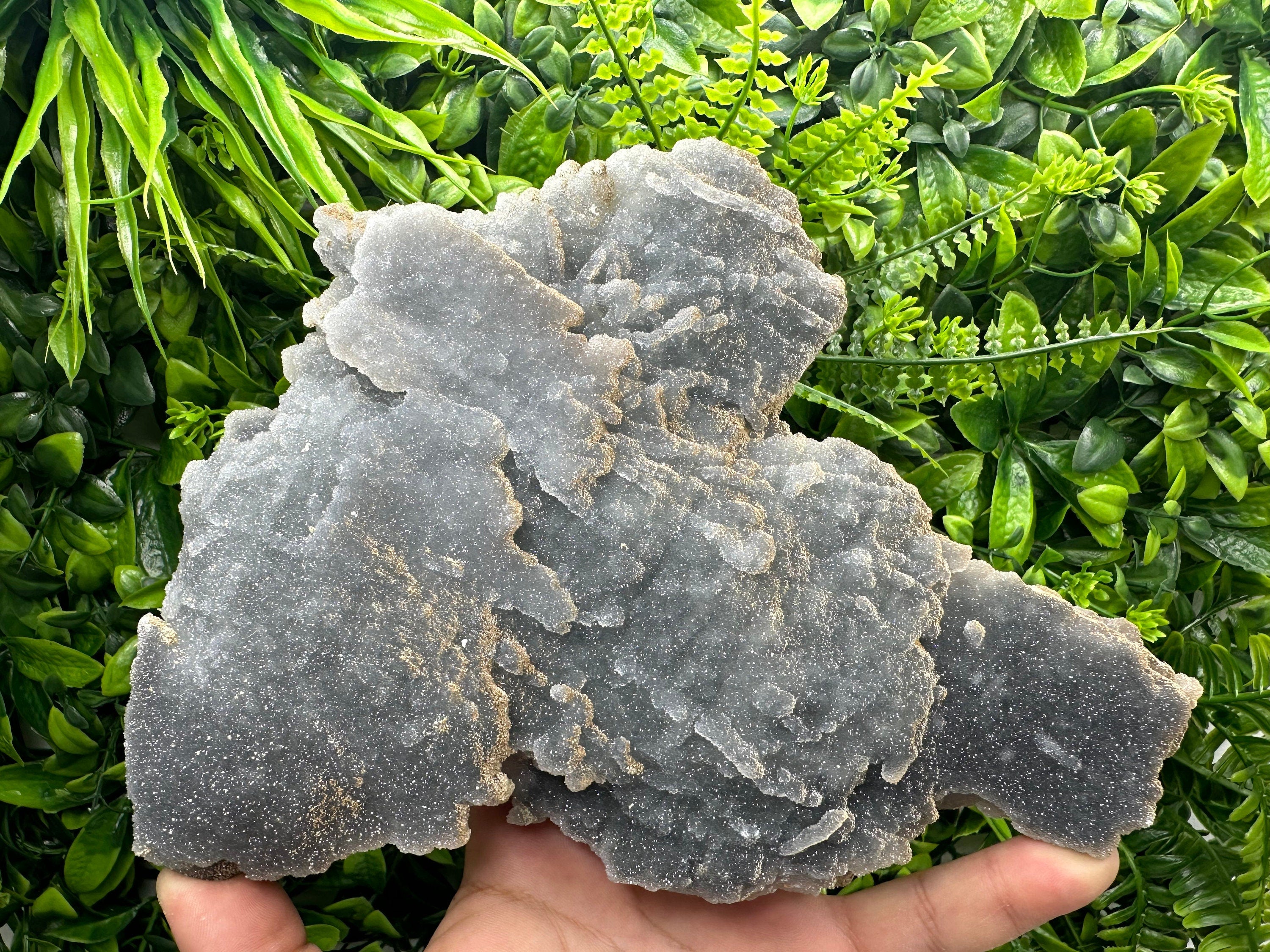 Blue Chalcedony Quartz with Chlorite Inclusions: Bulgarian Crystal Decor