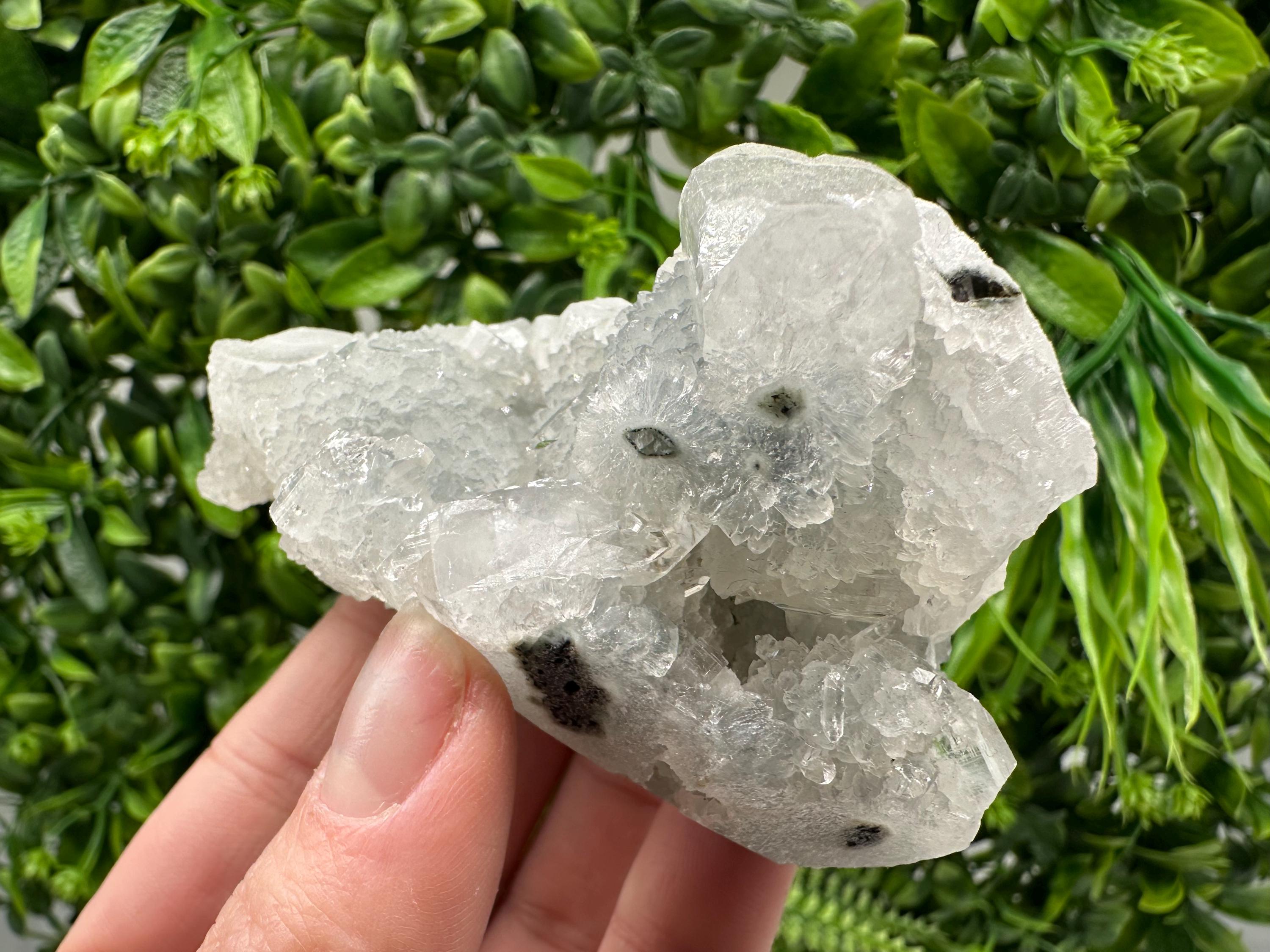 Apophyllite on Chalcedony Specimen: India Minerals, Crystal Collection