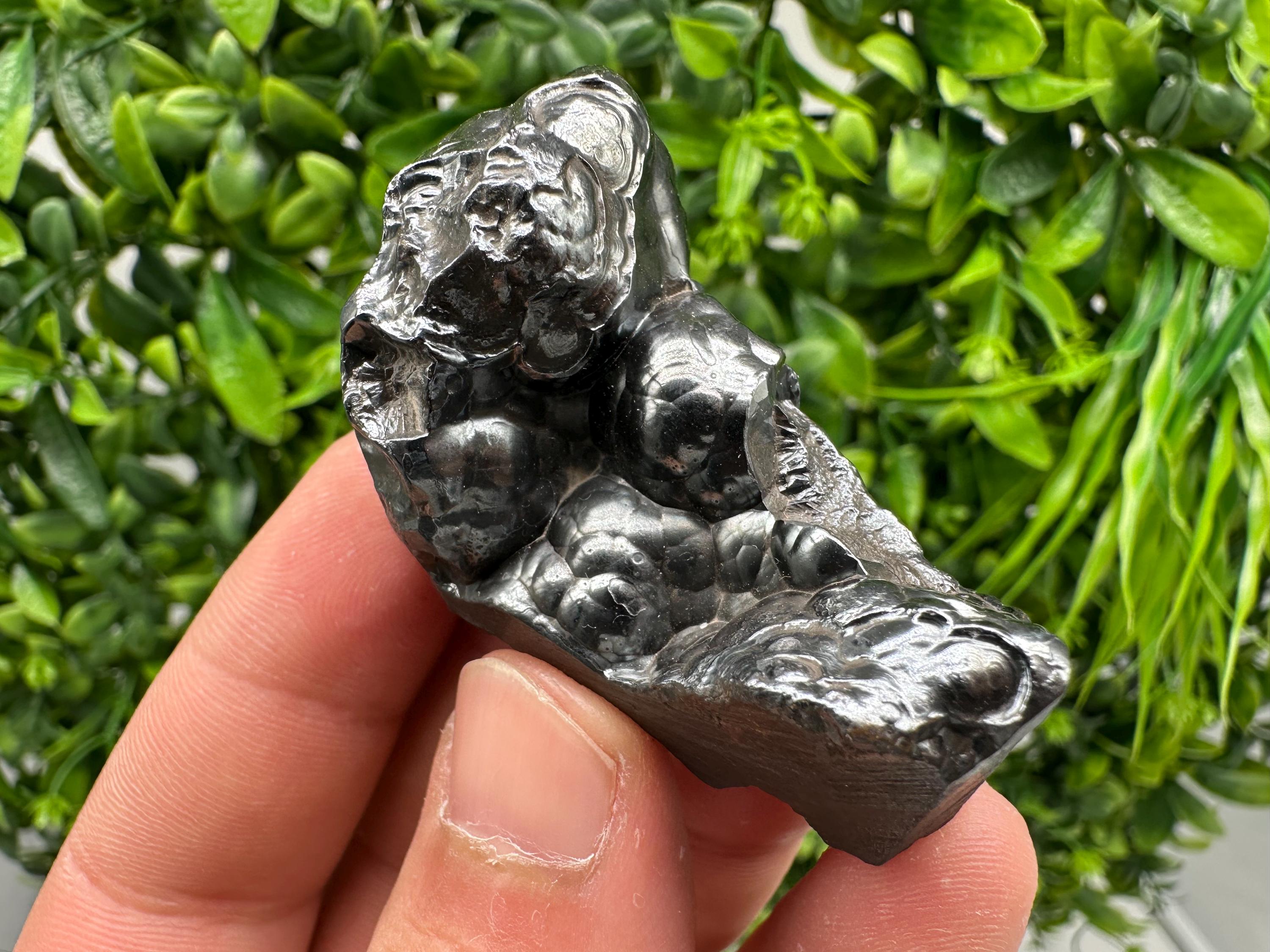 Botryoidal Black Hematite Specimen: Moroccan Crystal for Reiki Chakra
